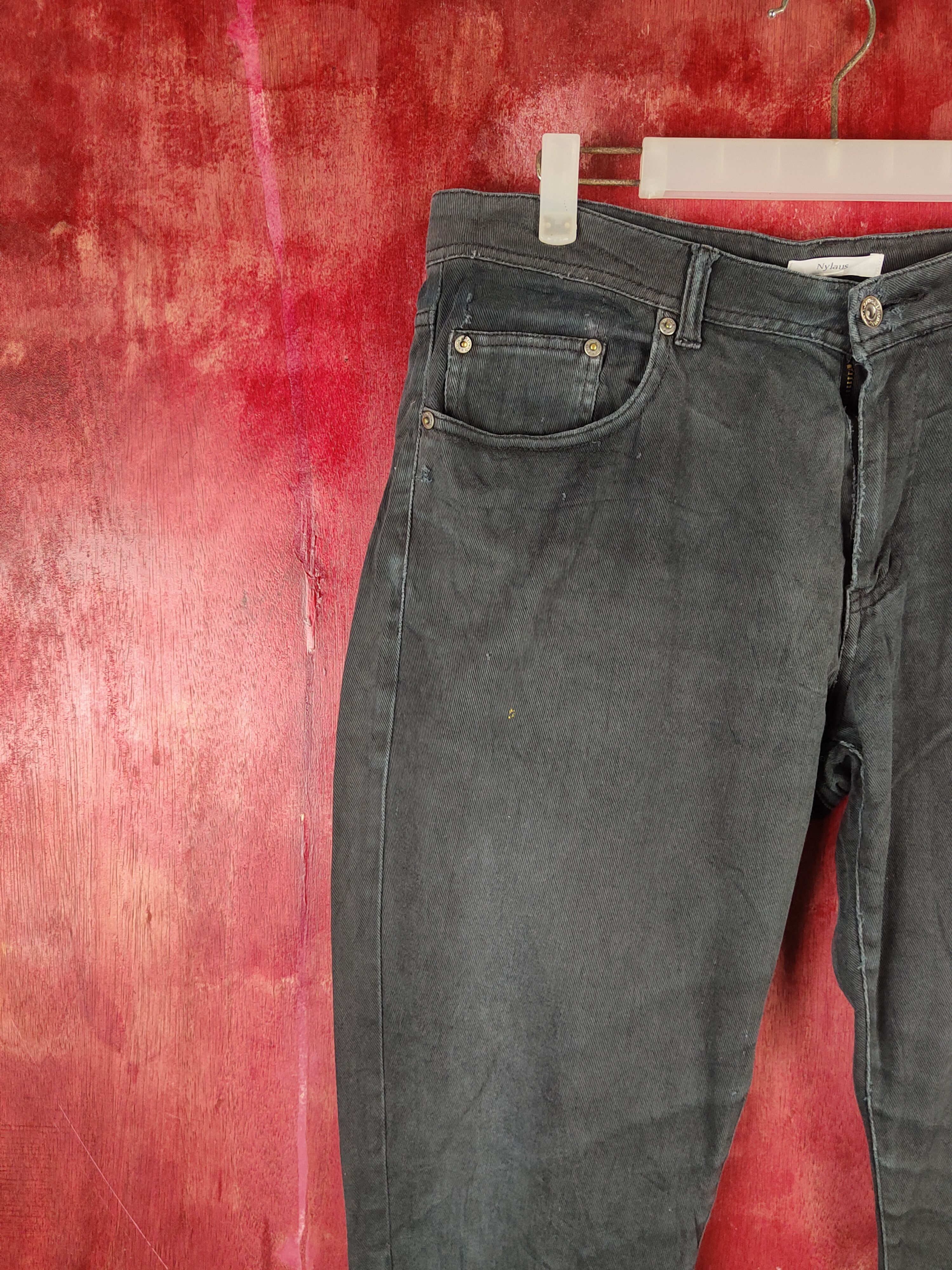 Japanese Brand Nylaus Black Faded Distressed Ripped Jeans #S2314 Size US 36 / EU 52 - 3 Thumbnail
