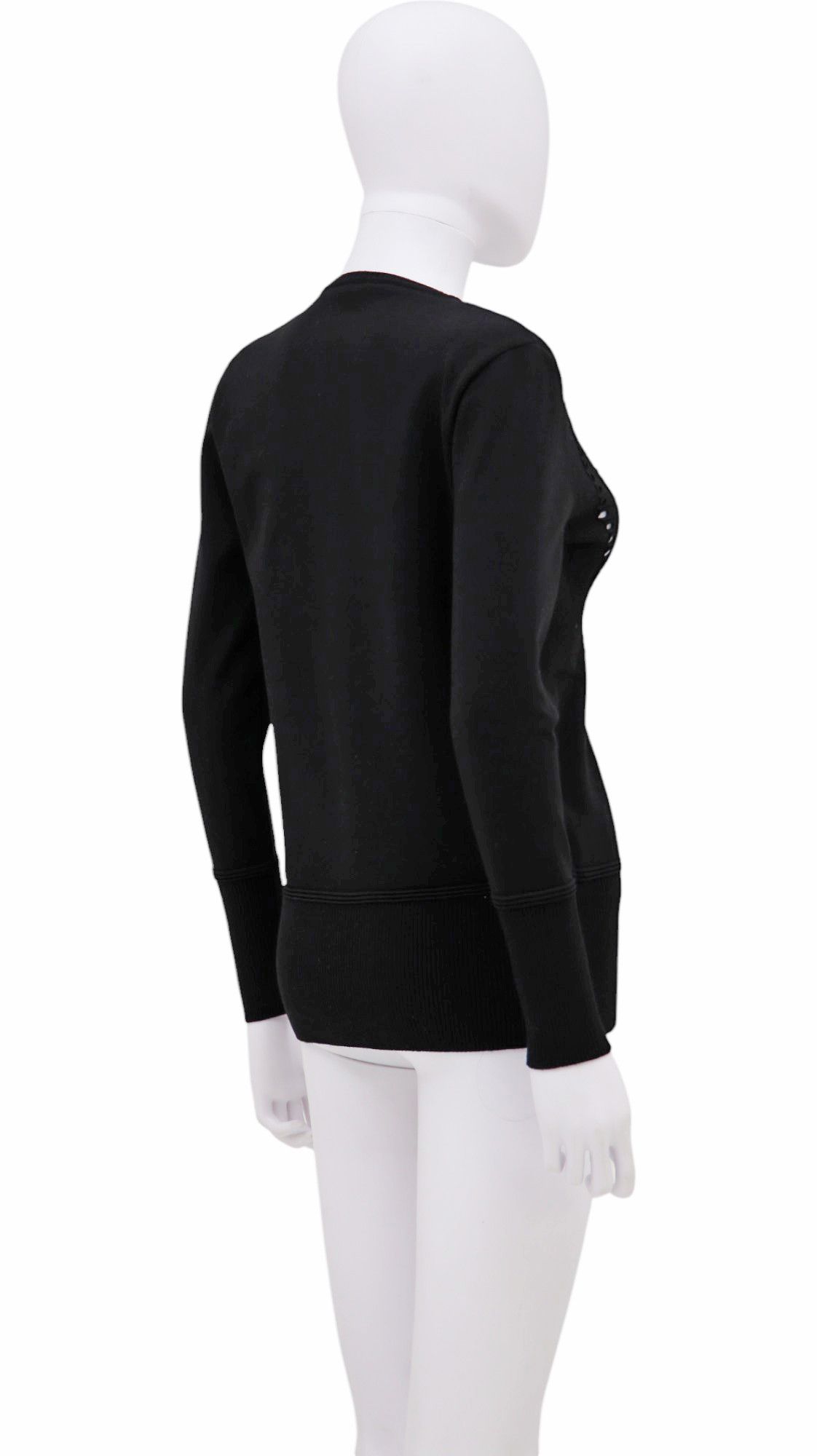 Roberto Cavalli F/W 2012 Black Cut-Out Wool Longsleeve Size S / US 4 / IT 40 - 4 Thumbnail