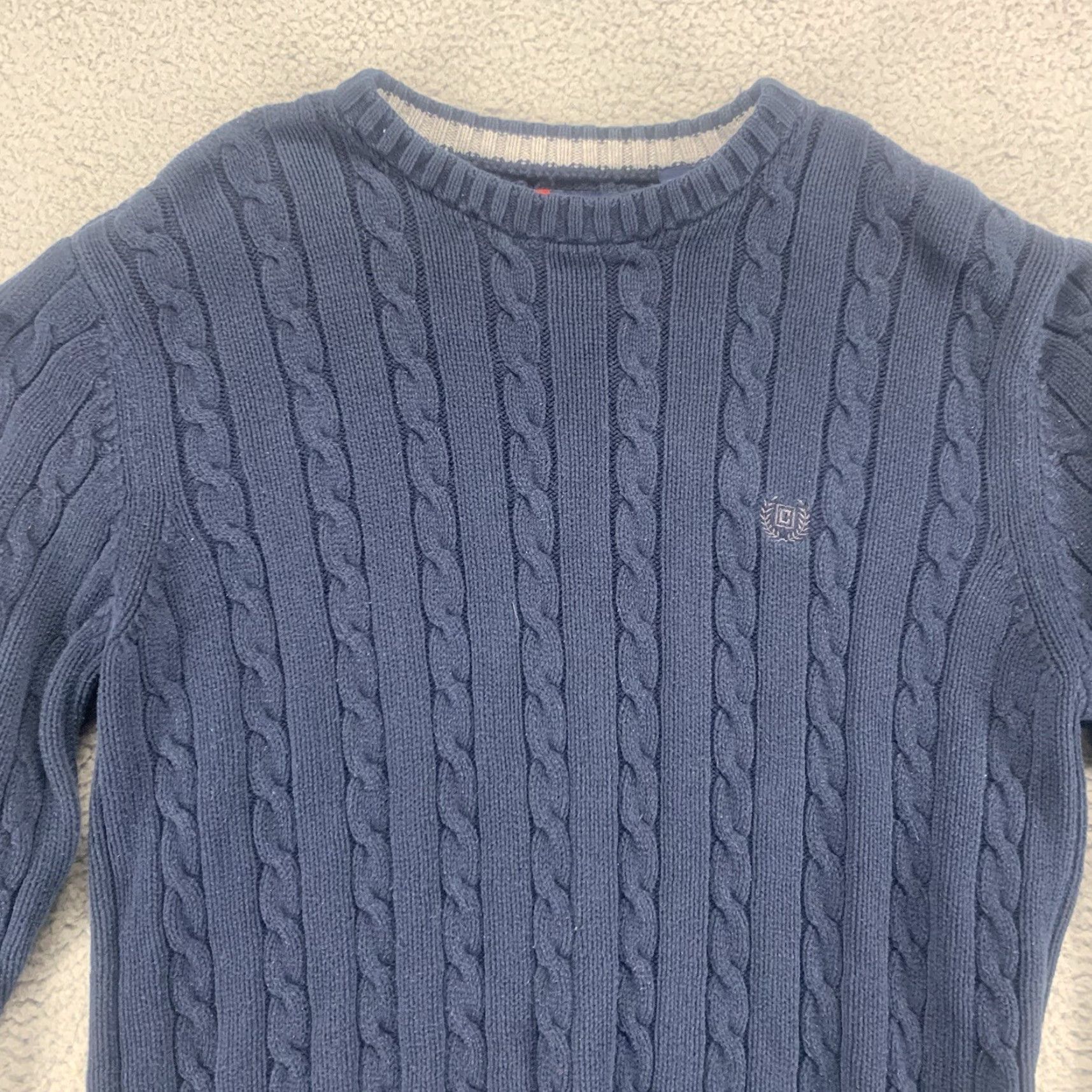 Chaps VINTAGE Chaps Men's Sweater Pullover 90s Blue Logo Cotton Knit Casual Medium M Size US M / EU 48-50 / 2 - 3 Thumbnail