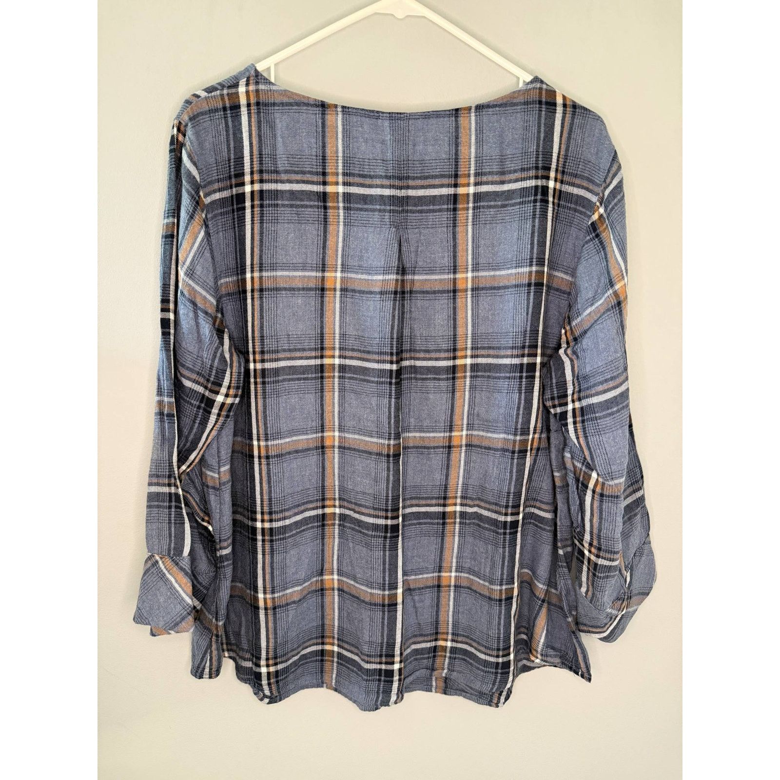 Other J. Jill 3/4 Sleeve Plaid Flannel Blouse Navy Women's M Size M / US 6-8 / IT 42-44 - 2 Thumbnail