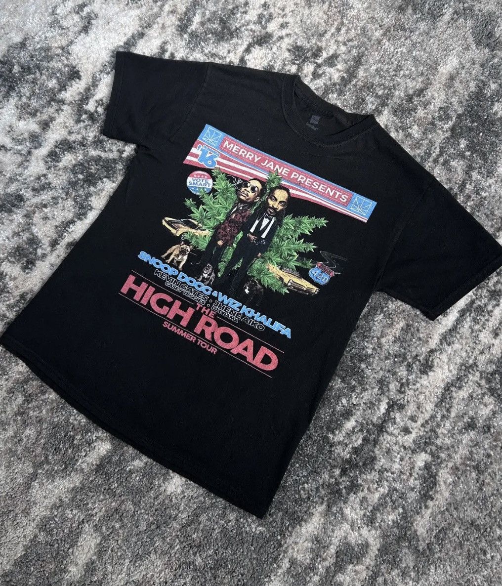 Rap Tees × Snoop Dogg × Wiz Khalifa Rare "The High Road" 2016 Summer Tour Tee Size US M / EU 48-50 / 2 - 3 Thumbnail