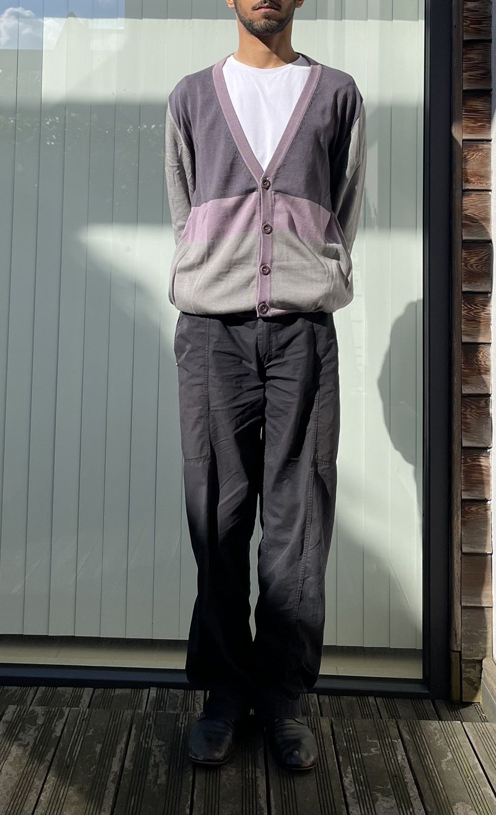 Maison Margiela Maison Margiela SS07 Grey/Purple Stripes Cardigan Size US M / EU 48-50 / 2 - 21 Thumbnail