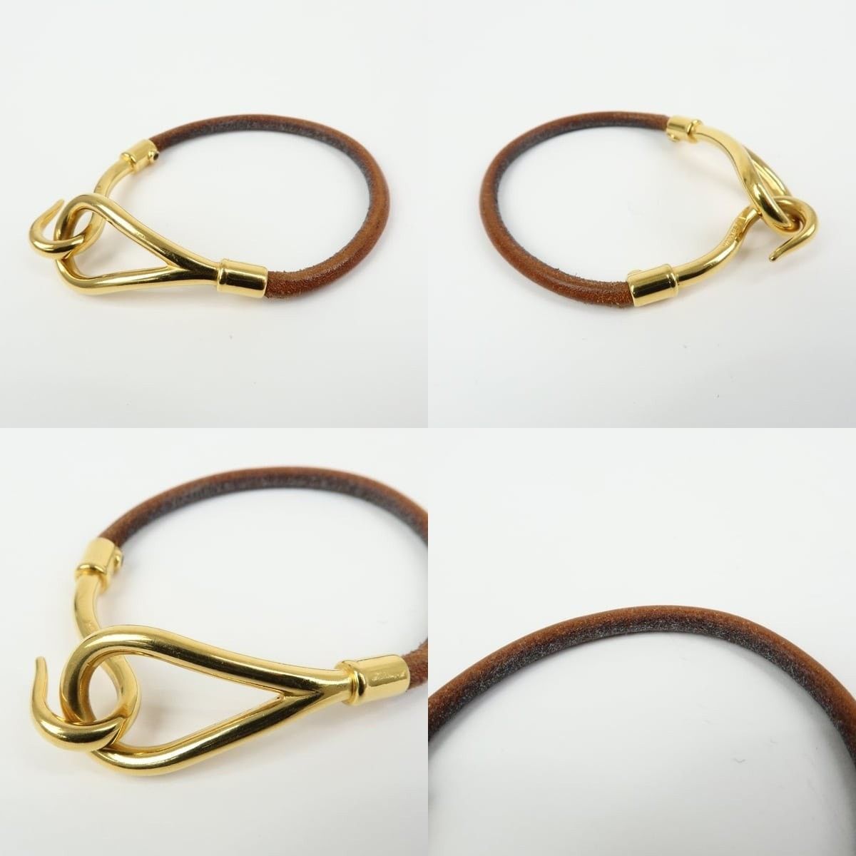 Hermes Hermes Jumbo Hook Leather Bracelet Brown Size ONE SIZE - 3 Thumbnail