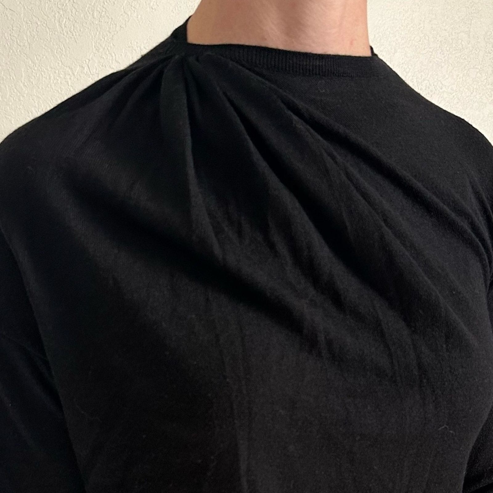 Lanvin Vtg Alber Elbaz Y2K Era Black Sweater Dress Wool Cash Silk Size XS / US 0-2 / IT 36-38 - 7 Thumbnail