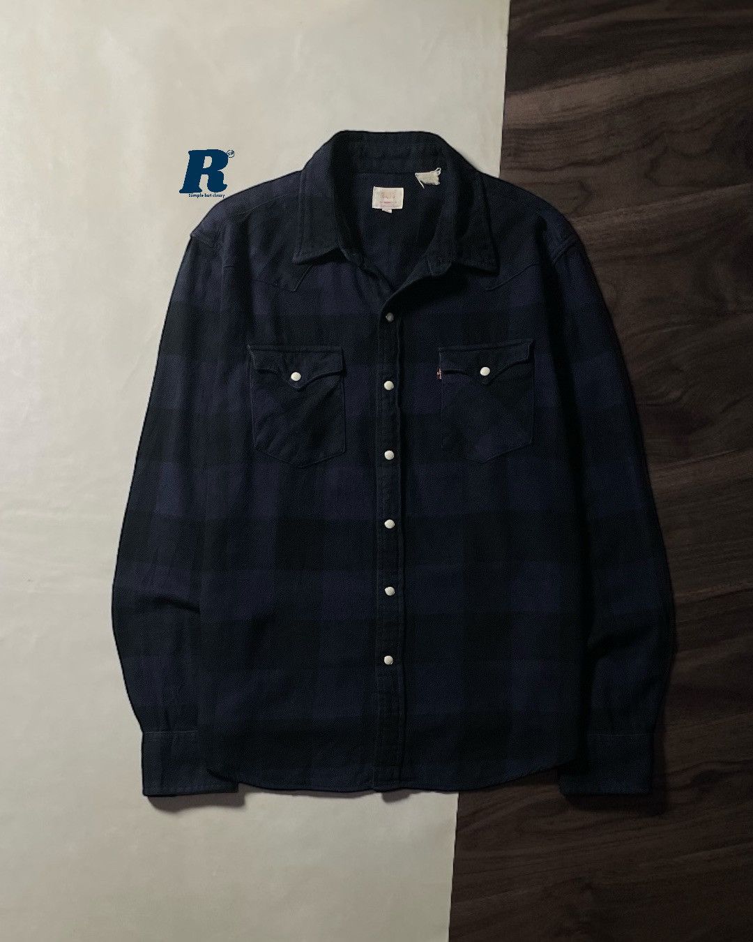 Levi's Flannel Shirt Western Double Pocket LEVIS Size L fit XL Size US L / EU 52-54 / 3 - 1 Thumbnail