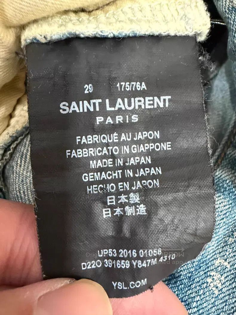 Saint Laurent Paris Saint Laurent Paris Big Destroyed Blue Jeans Size US 29 - 5 Thumbnail