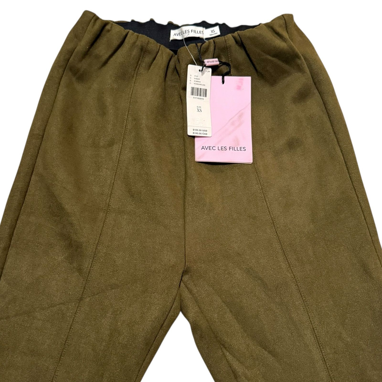 AVEC LES FILLES × Anthropologie Avec Les Filles Slit Front Leggings Ankle Pants Green XS Size 22" - 4 Thumbnail