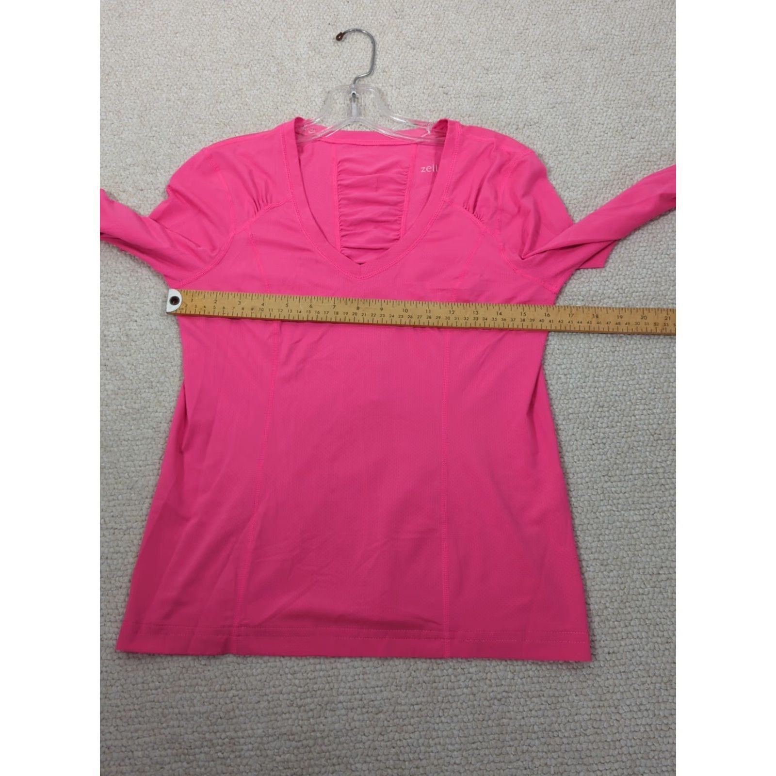 Vintage Zella Top Women's M Hot Pink Pullover Thumbhole Ruched Long Sleeve Athletic Knit Top Top Shirt Sports Gym Running Jogging Athleisure Womens M Pink Size M / US 6-8 / IT 42-44 - 6 Thumbnail
