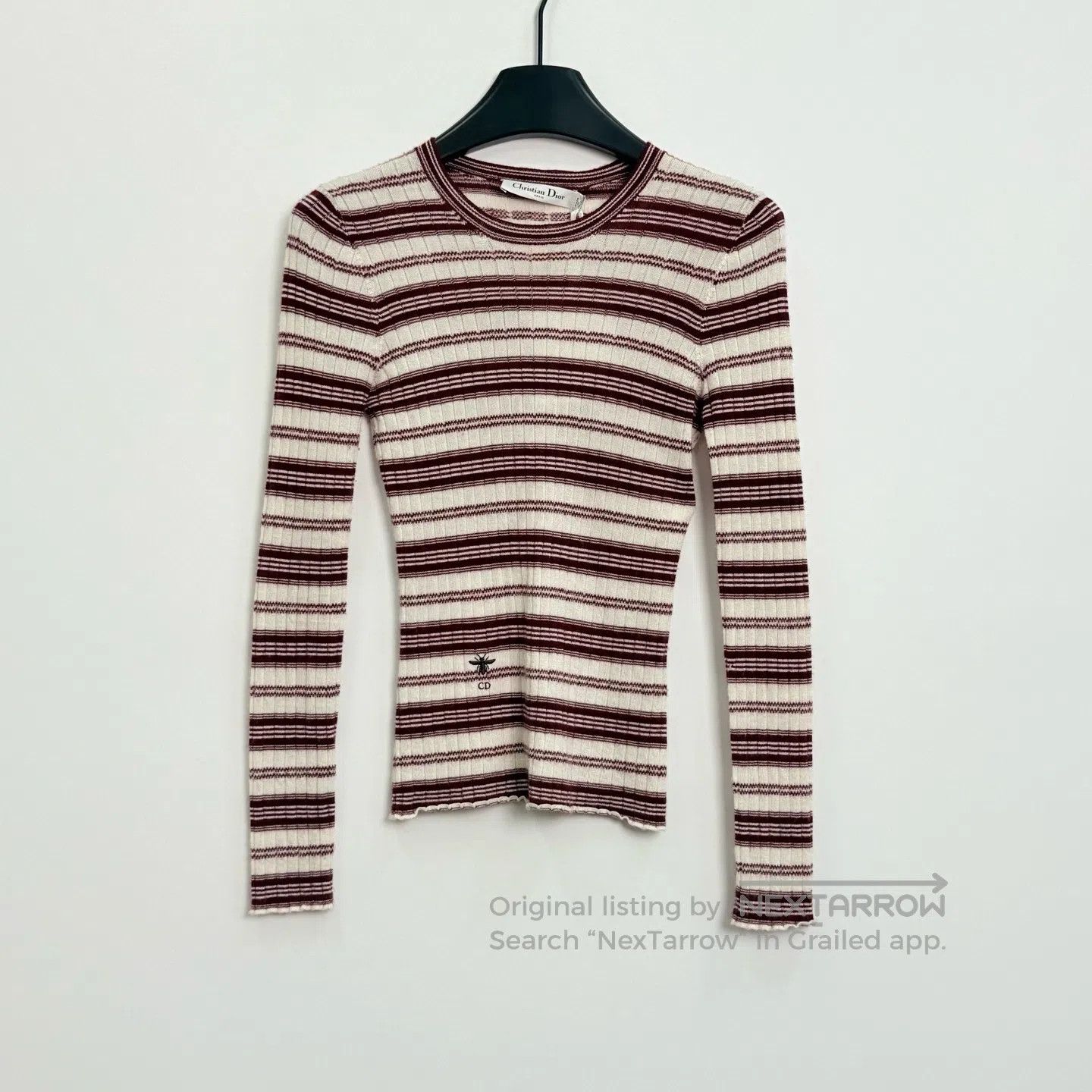 Dior Dior Striped Little Bee Embroidered Knit Top| Size XXS / US 00 / IT 34 - 1 Thumbnail