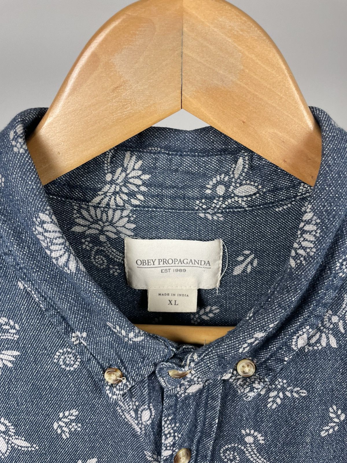 Obey × Vintage Obey propaganda denim bandanna shirt size xl Size US XL / EU 56 / 4 - 9 Thumbnail