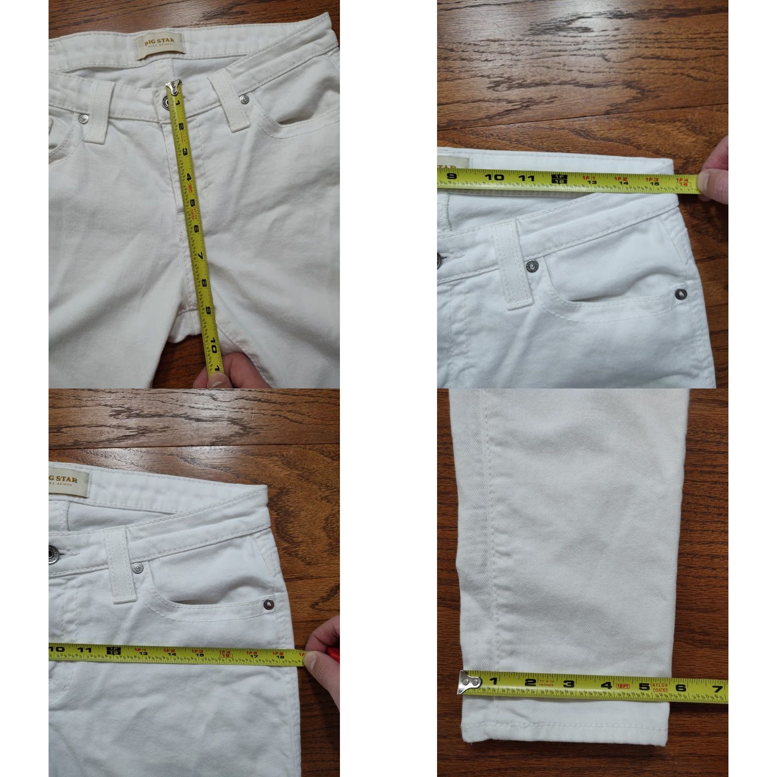 Denime BIG STAR Jeans Womens White Alex Skinny Denim 30 X 29 Slim Stretch 5-Pocket Classic Size 30" / US 8 / IT 44 - 9 Thumbnail