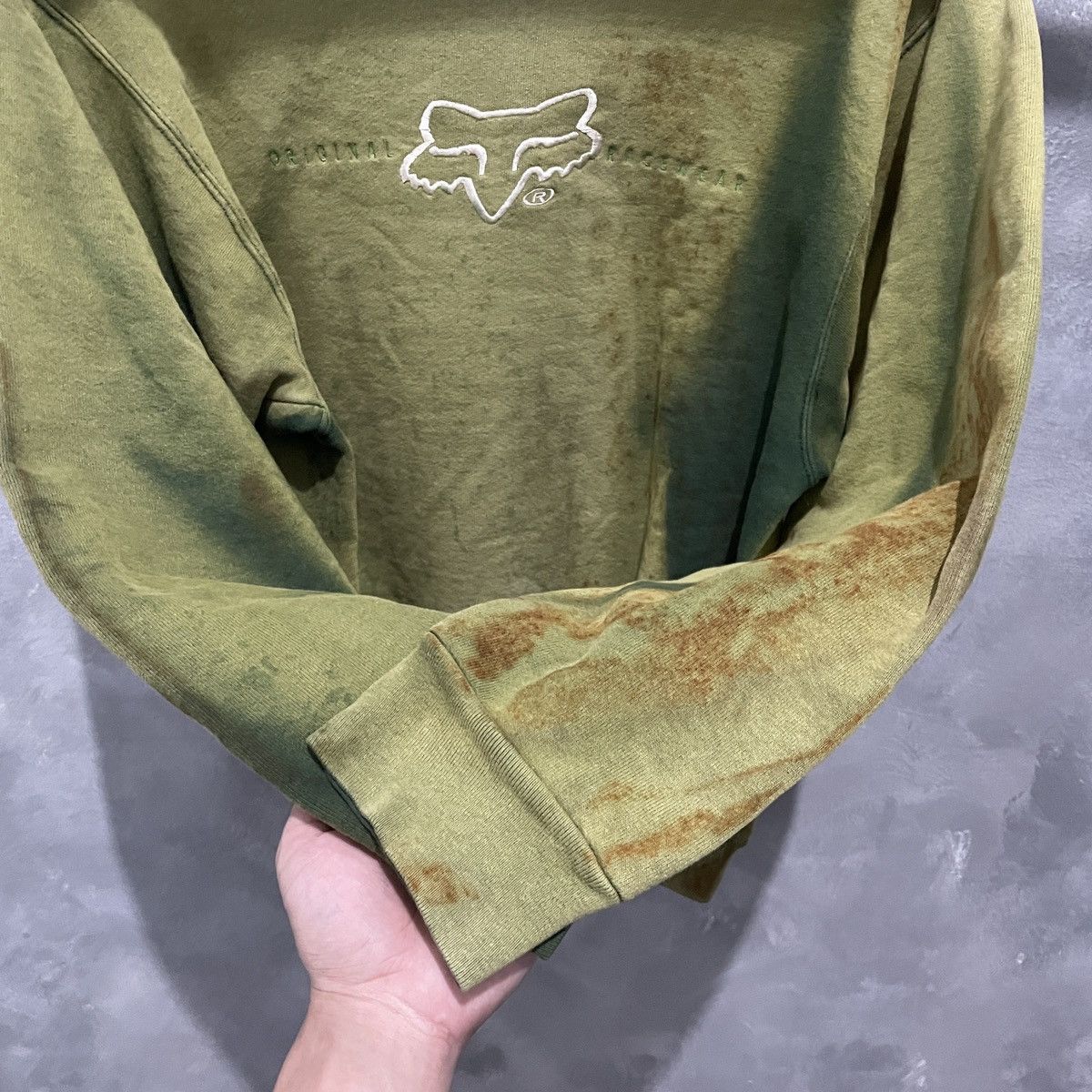 Fox Racing RARE VINTAGE 90s FOX RACING SUNFADED GREEN SWEATSHIRT Size US M / EU 48-50 / 2 - 4 Thumbnail