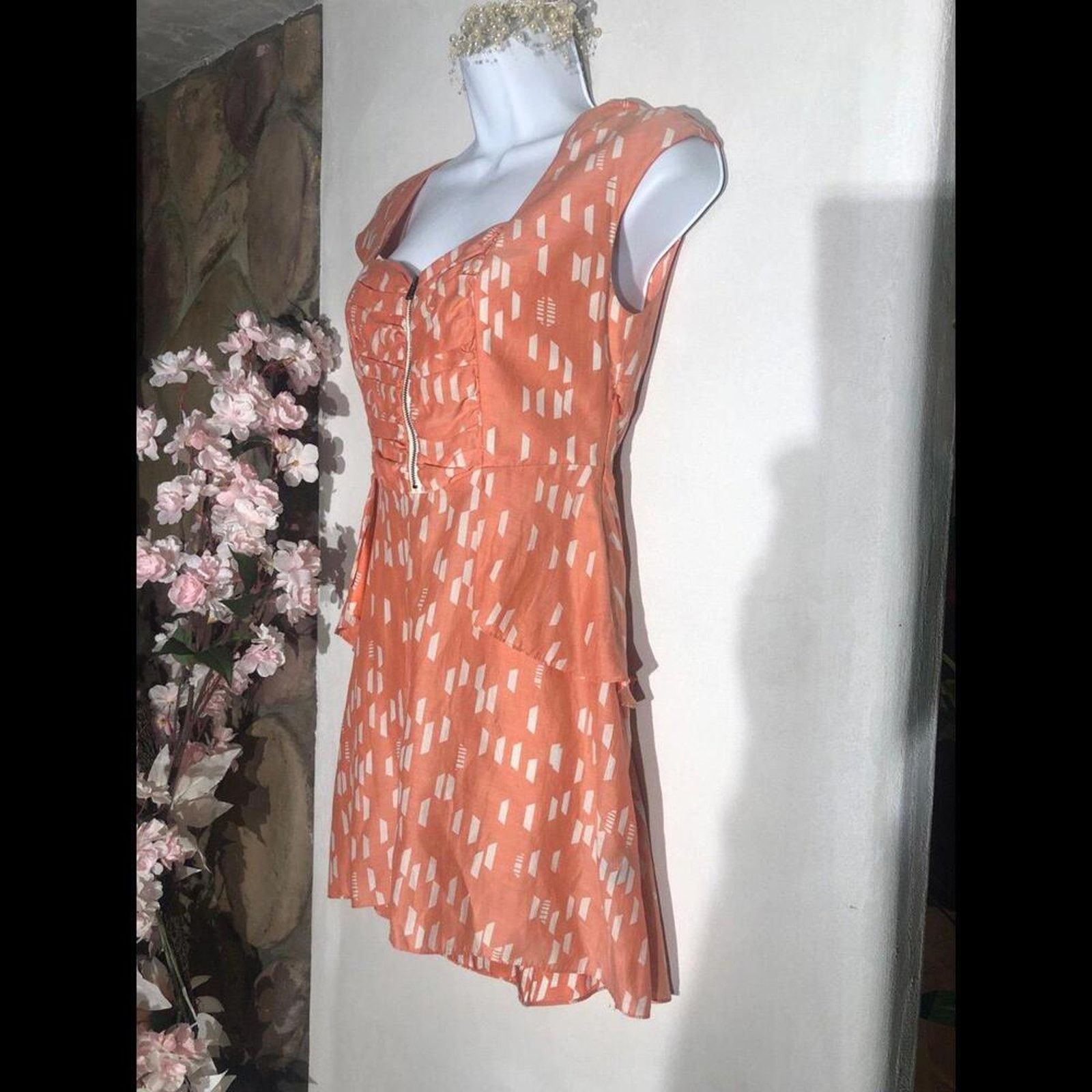 Dolce Vita Summer Sundress Dolce Vita orange and white zip front small Size S / US 4 / IT 40 - 2 Thumbnail