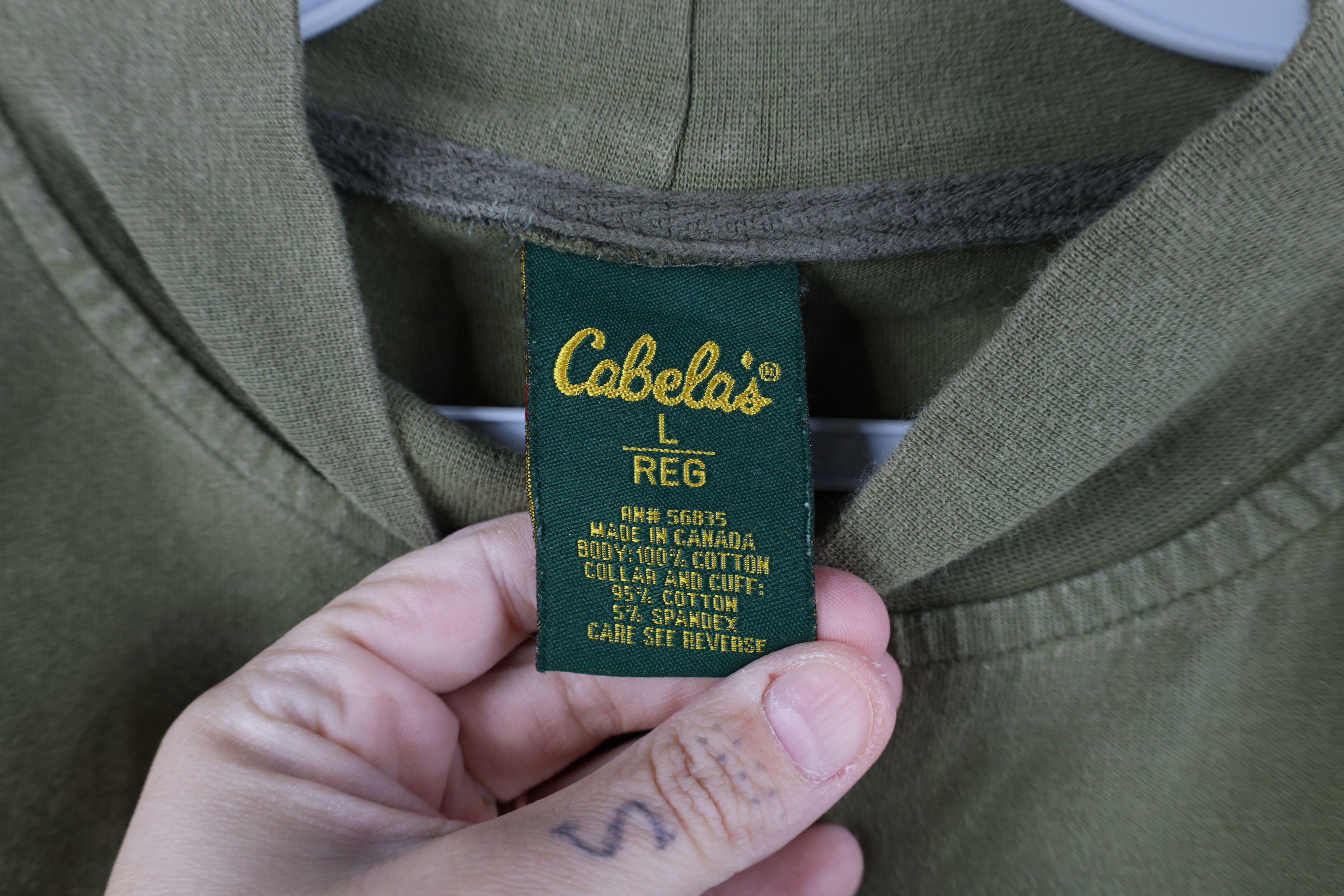 Cabelas Vintage 90s Cabelas Mock Neck Long Sleeve T-Shirt Green Size US L / EU 52-54 / 3 - 8 Thumbnail