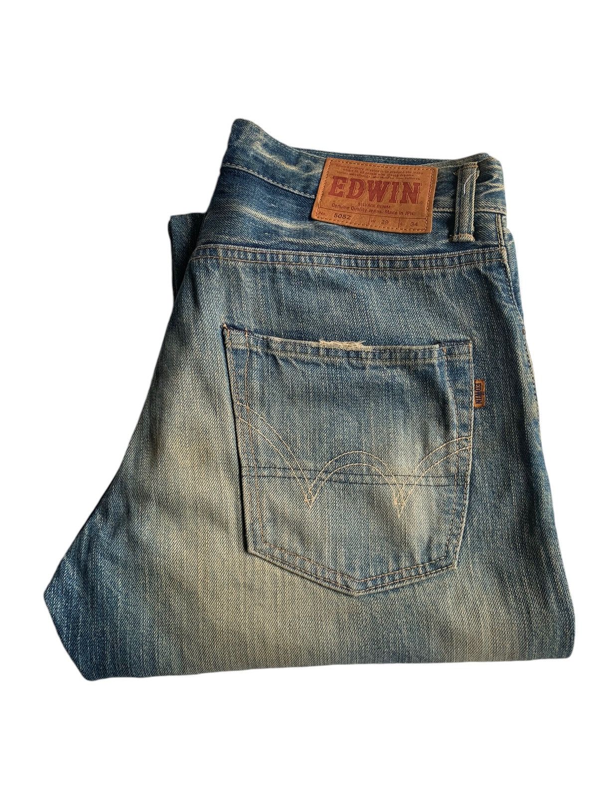 Edwin EDWIN 505Z JAPANESE FADED & RUSTY SELVEDGE DISTRESSED DENIM Size US 34 / EU 50 - 5 Thumbnail