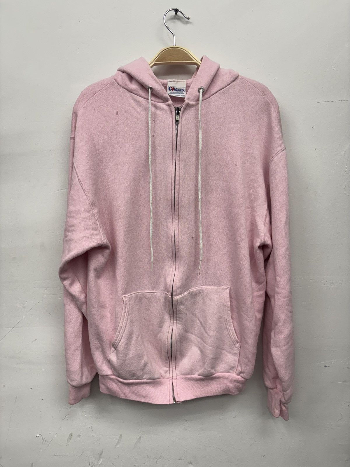 Hanes Pink Hanes zip up with cool distressing Size US L / EU 52-54 / 3 - 1 Thumbnail