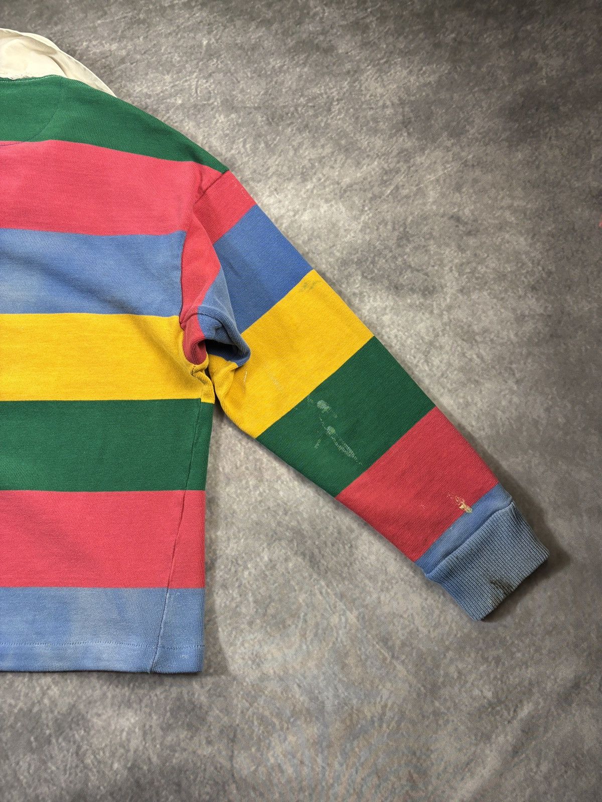 Vintage Vintage Rugby Polo Longsleeve Faded Cropped Striped 80s 90s Size US M / EU 48-50 / 2 - 10 Thumbnail