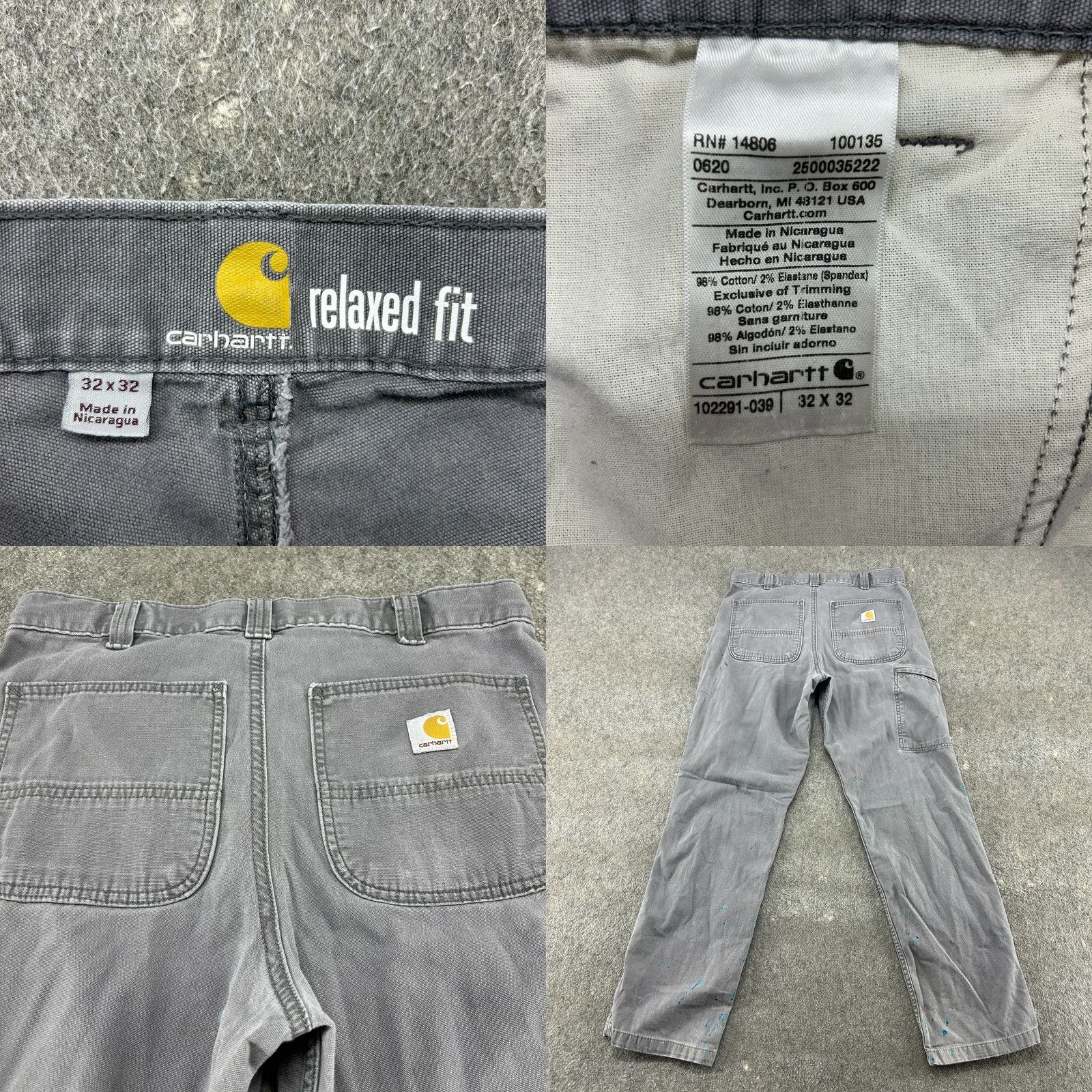 Carhartt VINTAGE Carhartt Pants Mens 32x32 Gray Carpenter Relaxed Rugged Flex Canvas Distressed Size US 32 / EU 48 - 10 Thumbnail