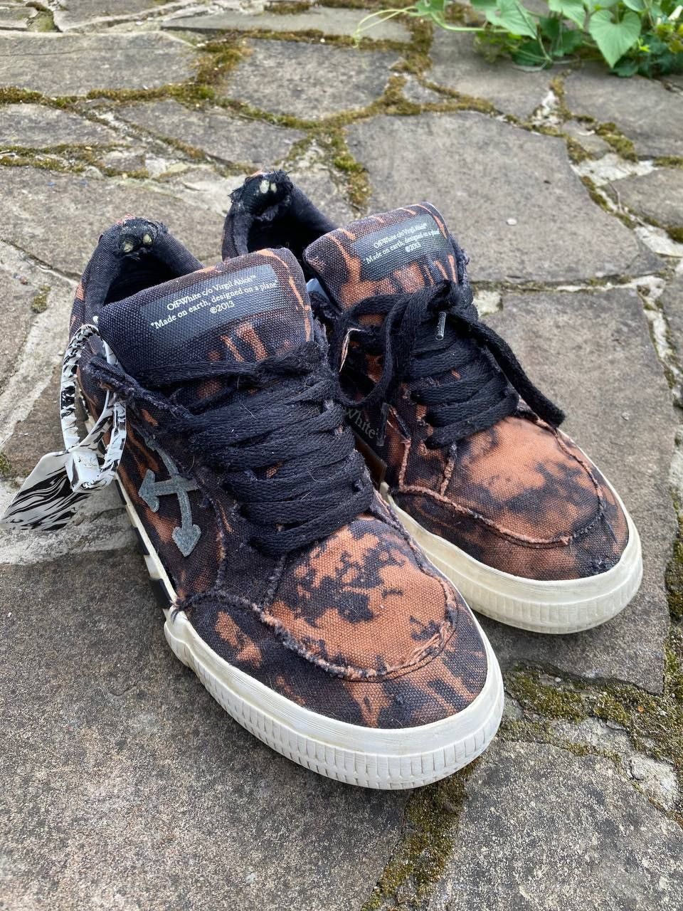 Custom Off White Streetwear Off White Vulcanized Custom Distressed Sneaker Grailed