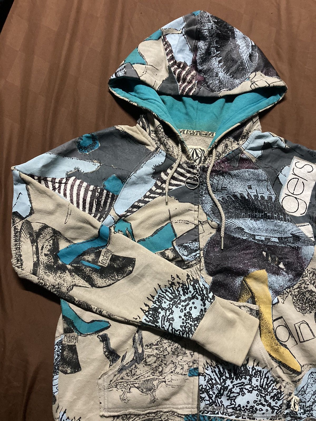 Volcom Volcom Dream Du Jour Overprinted Full Zip Hoodie Size M / US 6-8 / IT 42-44 - 3 Thumbnail