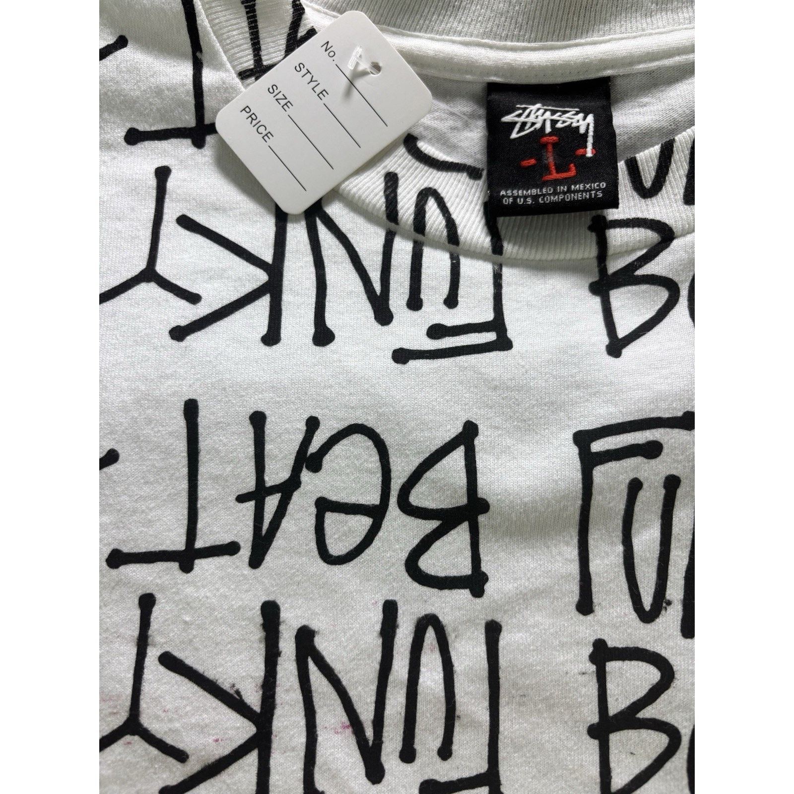 Stussy Vintage Stussy Large White AOP Funky Beat Rhythm Skate Y2K Size US L / EU 52-54 / 3 - 3 Thumbnail