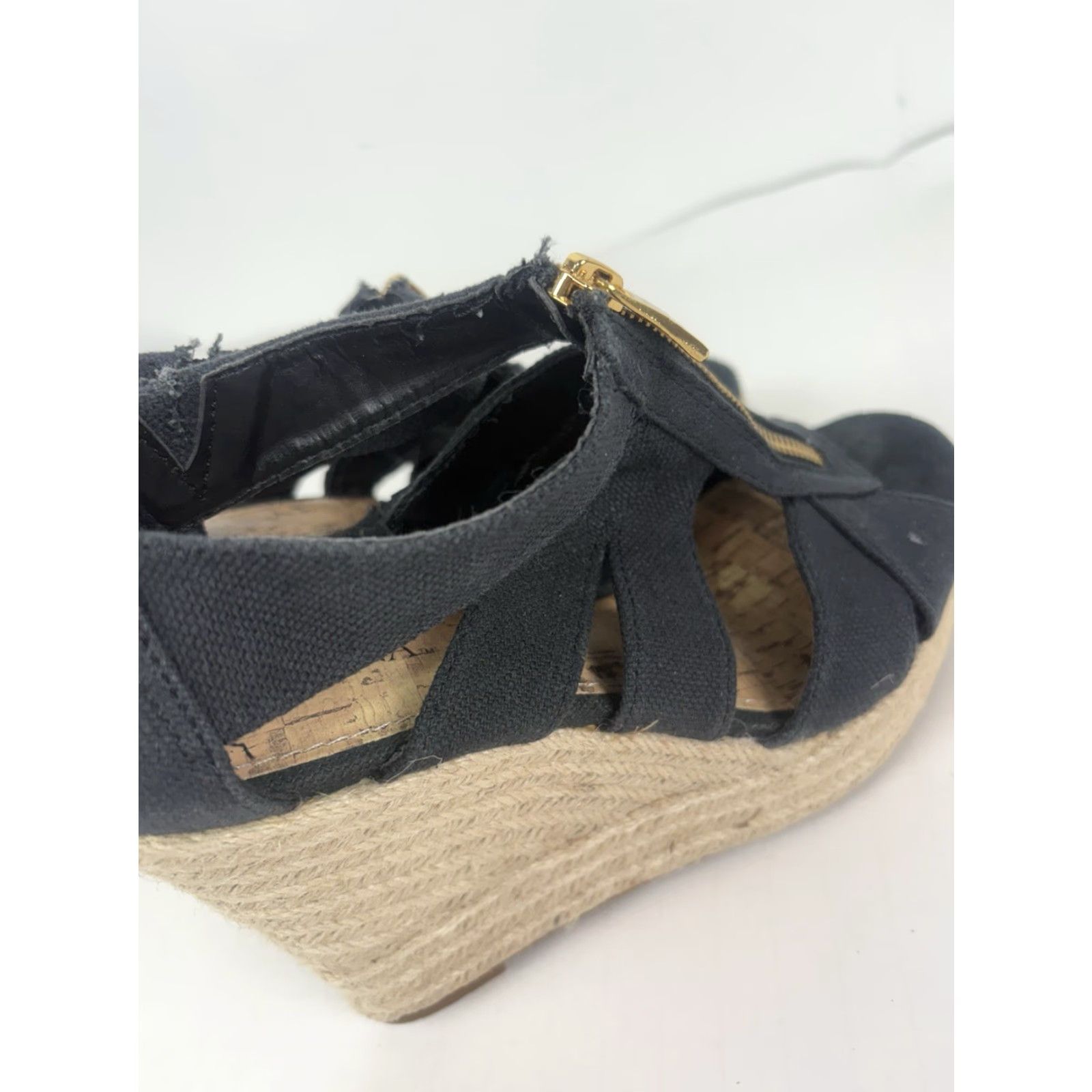 Merona Merona Black Espadrille Wedge Heels Womens Size 6.5 Open Toe Casual Summer Size US 7 / IT 37 - 4 Thumbnail