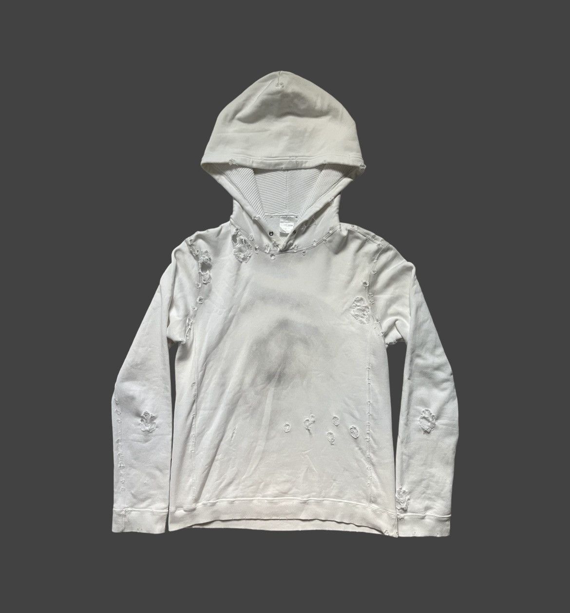 image of Number N Ine Number (N)Ine Modern Age Thrashed Hoodie Ss 02 in White, Men's (Size Medium)