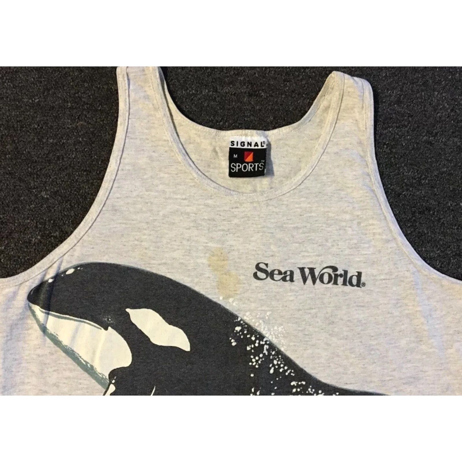 Vintage VINTAGE Sea World Shamu Faded Tank Top Gray S Shirt Men Small Grunge 90s Animals Beach Surf USA Size US S / EU 44-46 / 1 - 4 Thumbnail