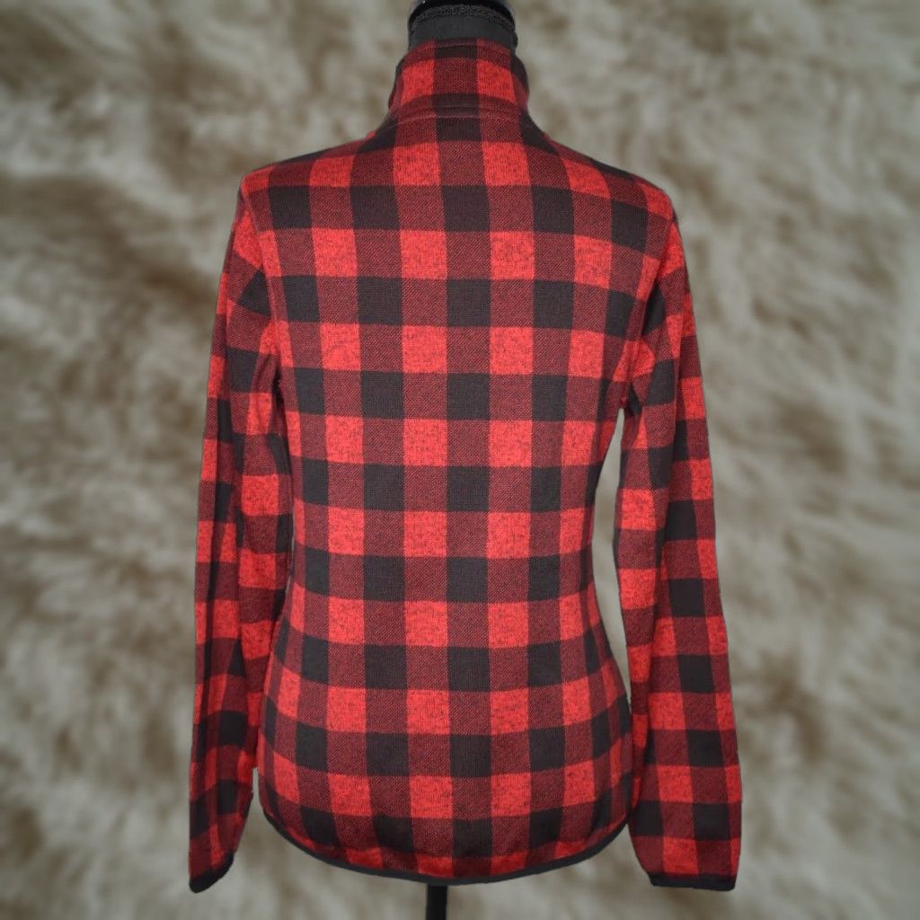 Eddie Bauer Eddie Bauer Full Zip Sweatshirt Plaid Womens Small Red Size S / US 4 / IT 40 - 1 Thumbnail