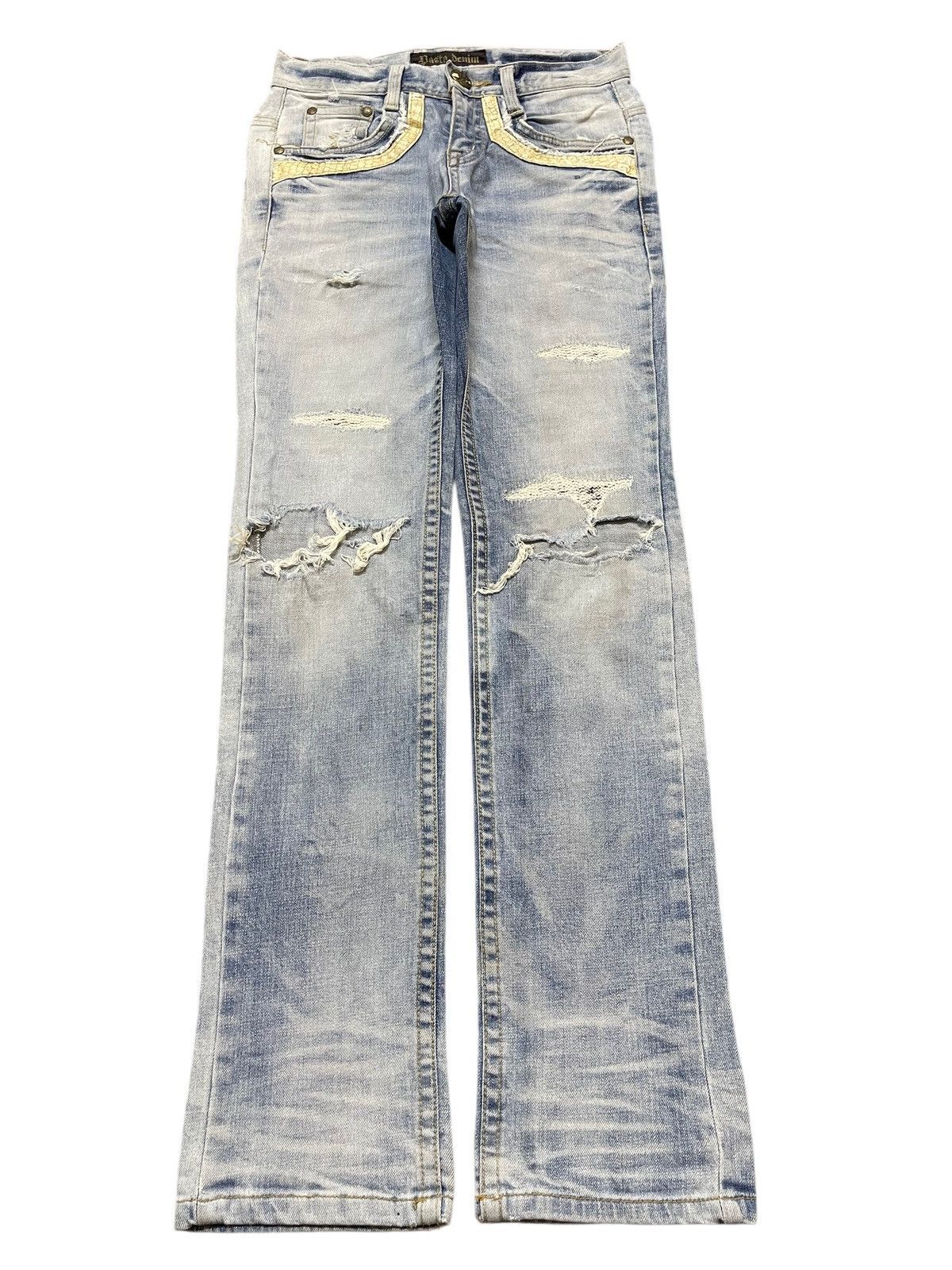 If Six Was Nine Vintage Japanese Brand Faded Wash Distress Cross Wing Style Size US 29 - 2 Thumbnail