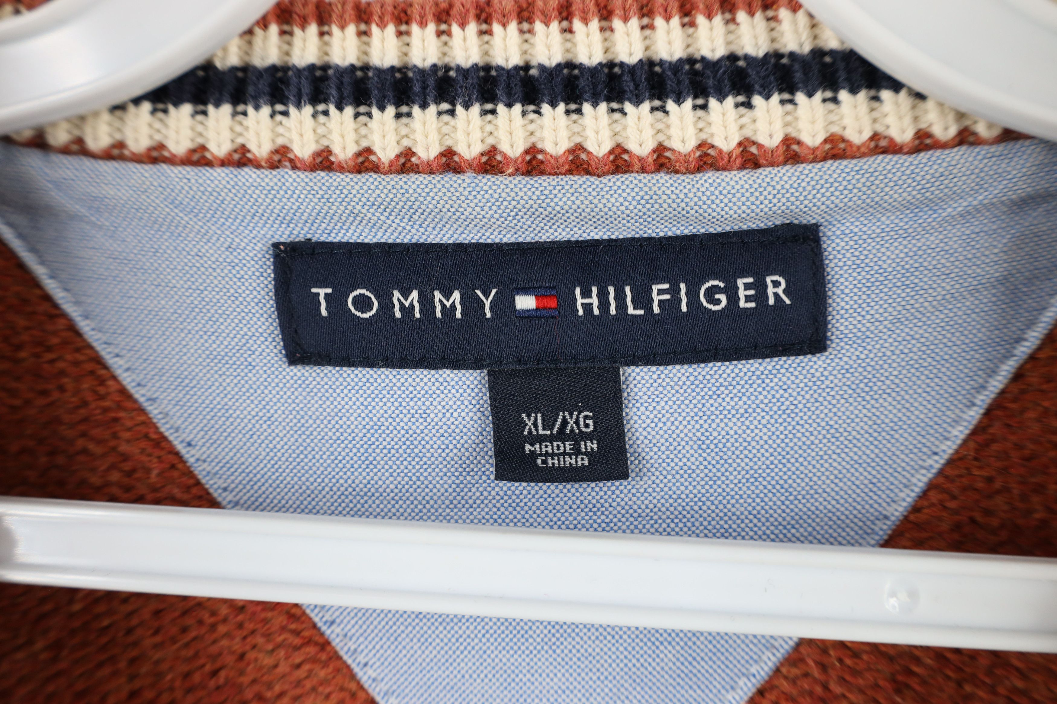 Tommy Hilfiger × Vintage Vintage 90s Tommy Hilfiger Heavyweight Knit Sweater Orange Size US XL / EU 56 / 4 - 5 Thumbnail