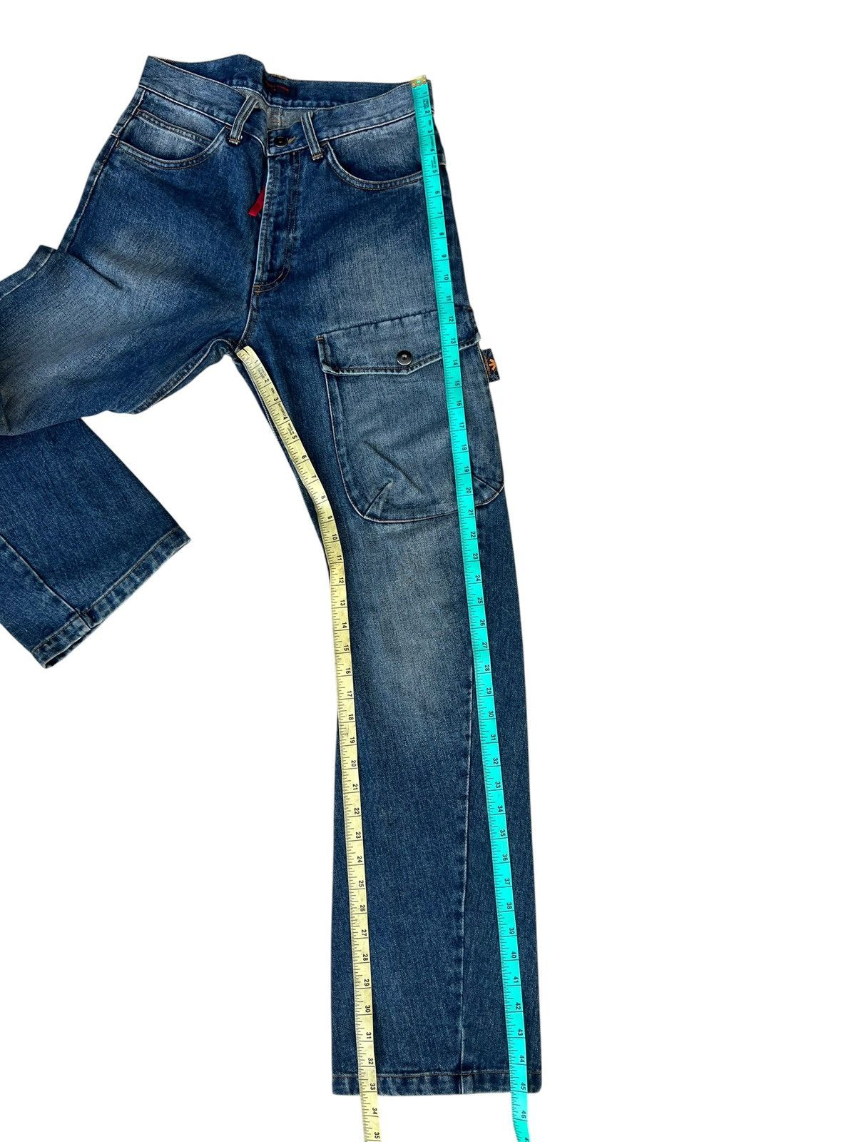 291295=Homme 291295 HOMME Cargo Denim Flare Jeans Size US 30 / EU 46 - 6 Thumbnail