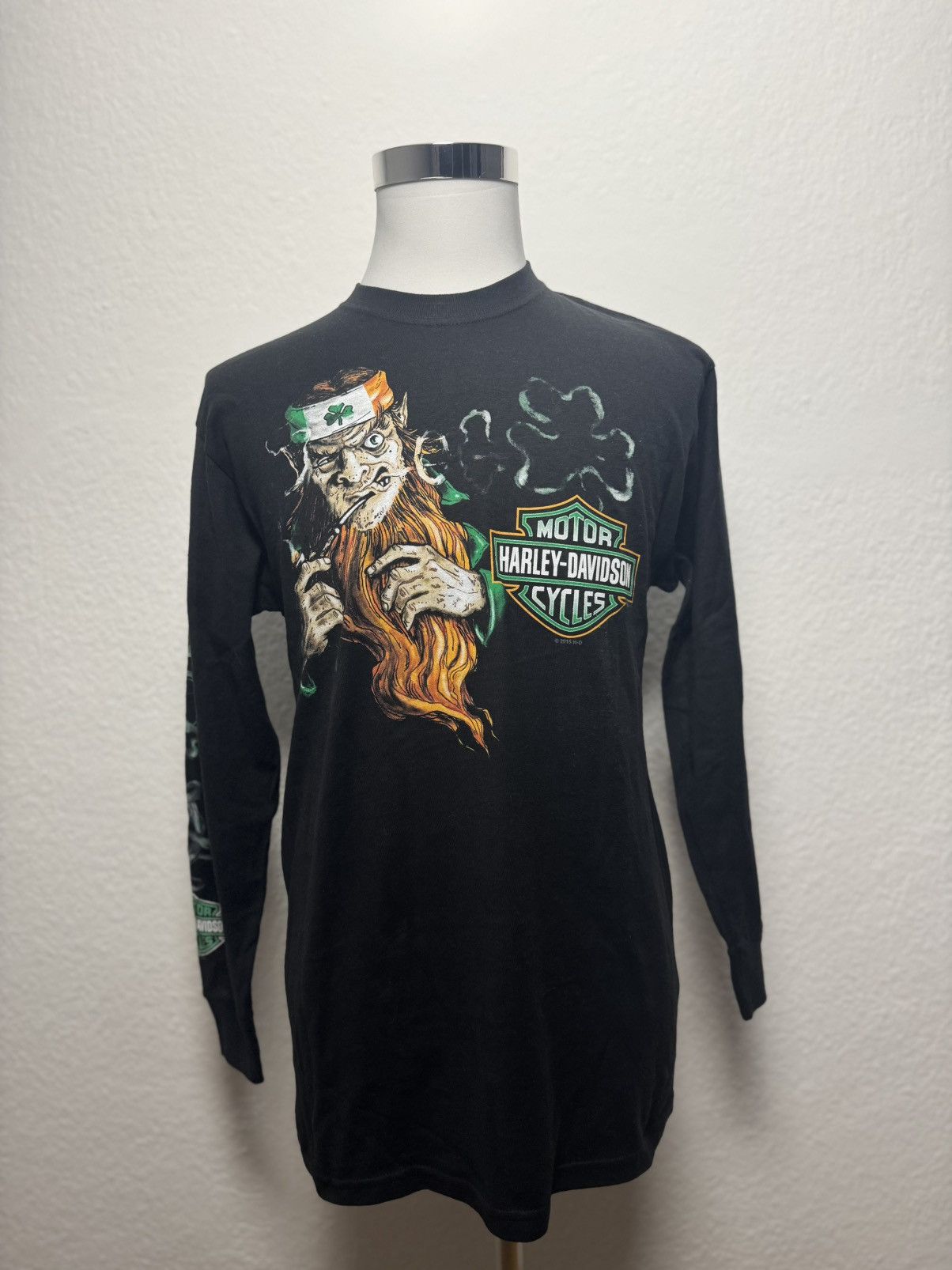Harley Davidson Vintage Harley-Davidson Longsleeve 2015 Green Print Size US M / EU 48-50 / 2 - 1 Thumbnail