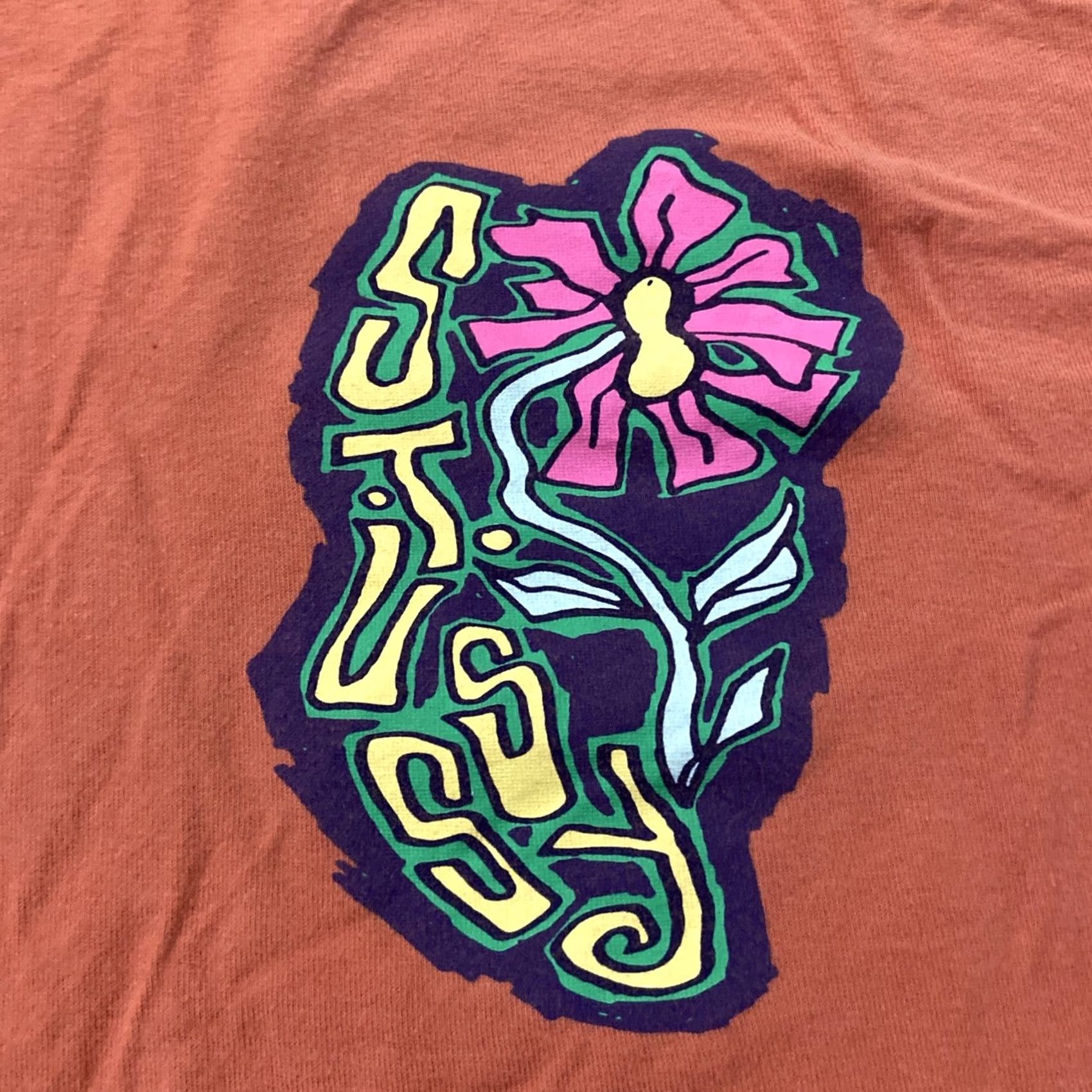 Vintage Stussy Shirt - Mens M Red Cotton Blend Graphic Print Short Sleeve Crew Neck Logo Tee Size US M / EU 48-50 / 2 - 5 Thumbnail