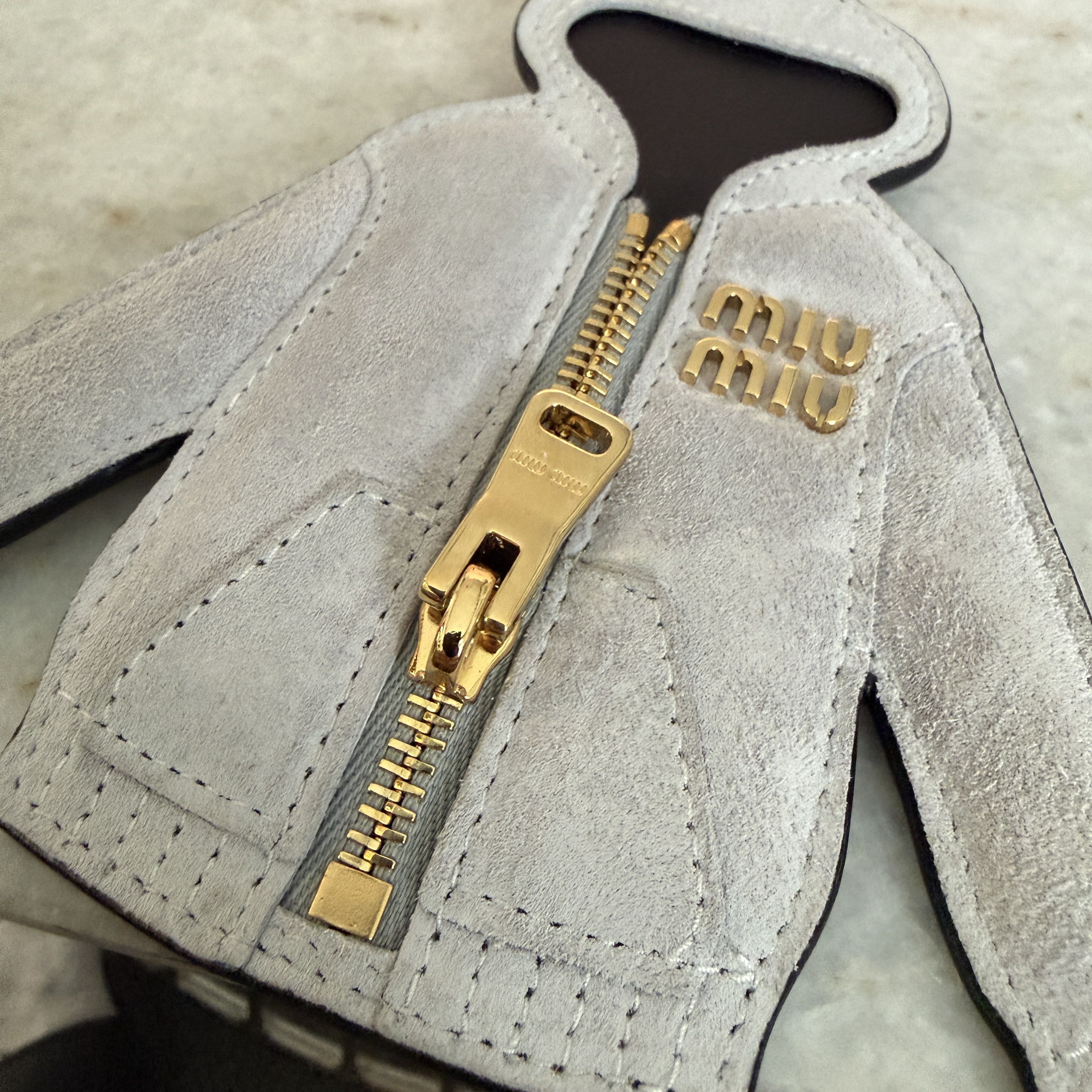 Miu Miu Miu Miu Trick 5TL530 Gray Leather MIU HOODIE Charm Keychain Size ONE SIZE - 8 Thumbnail