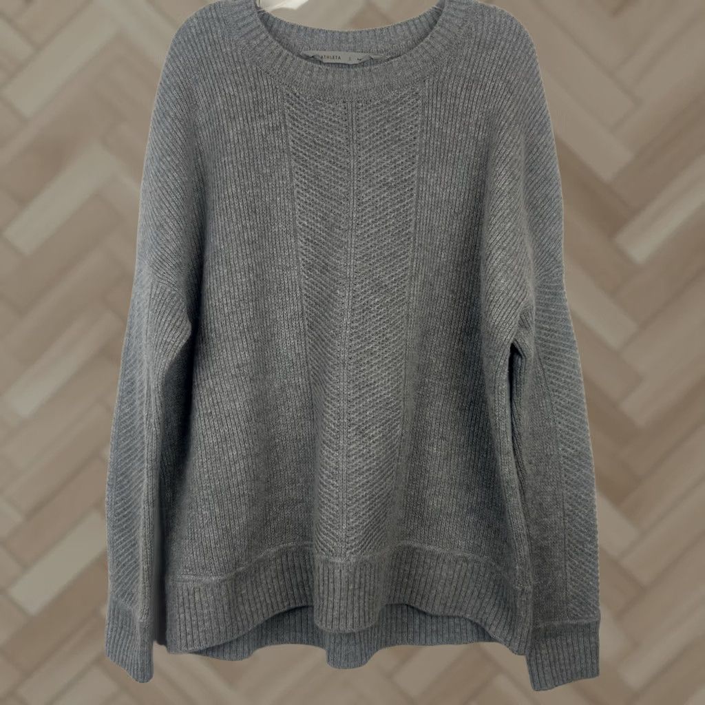 Athleta Athleta Sweater Womens Small Gray Wool Cashmere Capsule Quiet Luxury Pullover Size S / US 4 / IT 40 - 1 Thumbnail