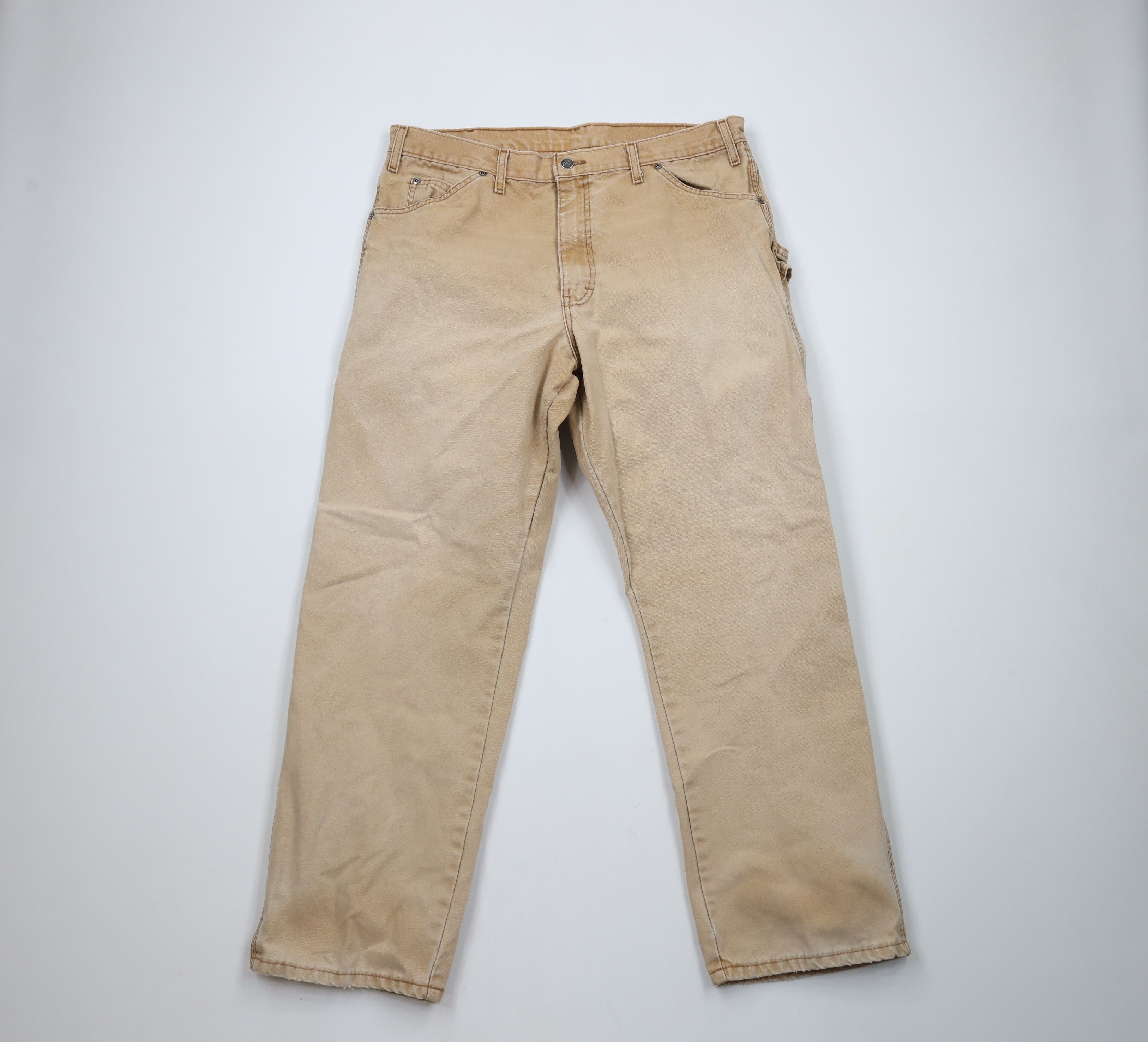Dickies × Vintage Vintage Dickies Canvas Wide Leg Dungaree Work Pants Brown Size US 34 / EU 50 - 1 Thumbnail