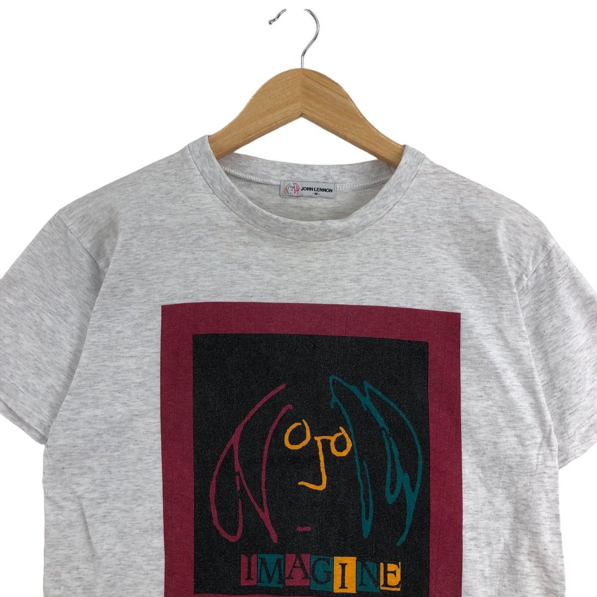 Band Tees × Vintage Vintage 90s JOHN LENNON T-Shirt Box Logo Art Size US M / EU 48-50 / 2 - 2 Thumbnail