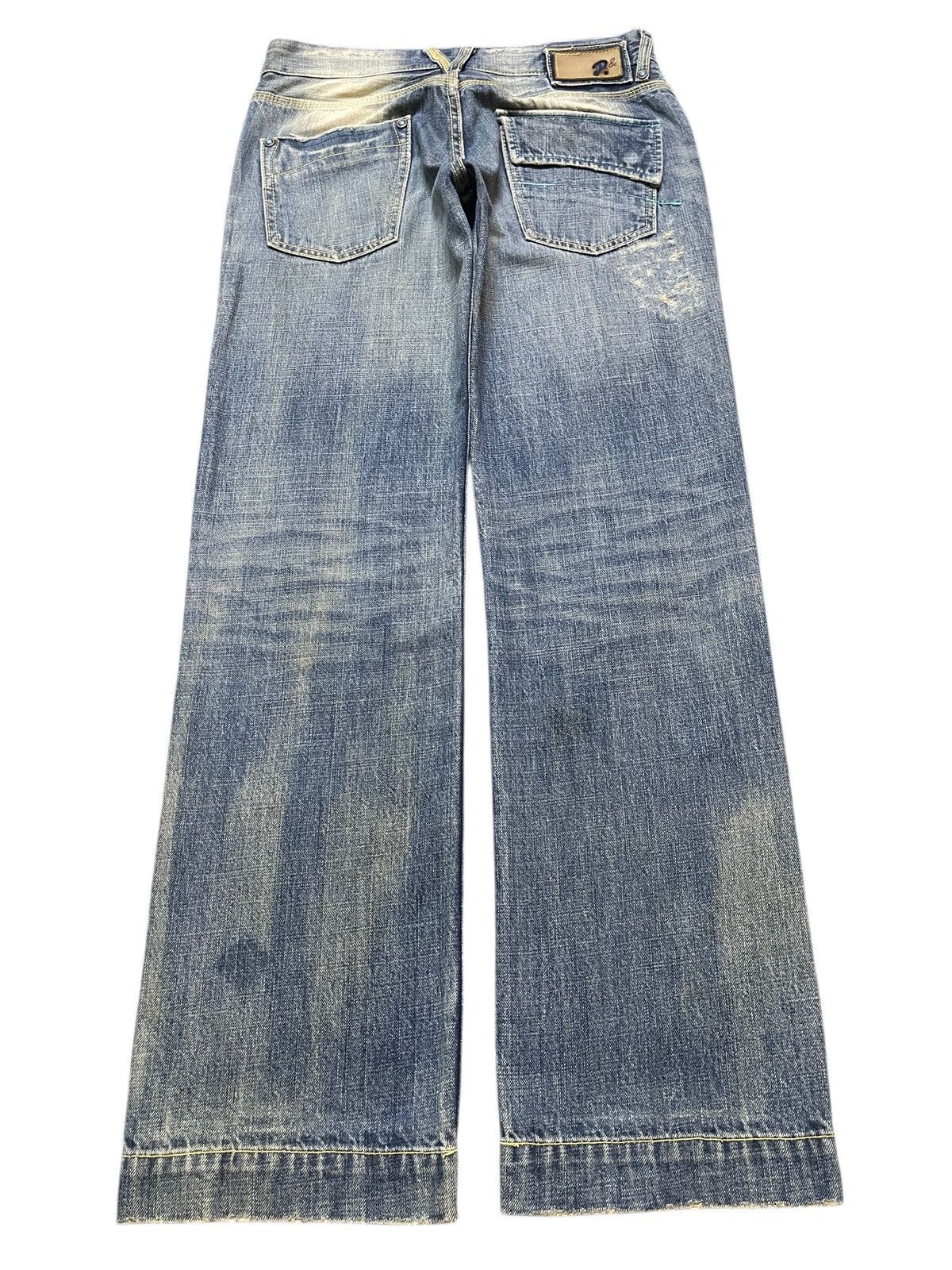 Evisu Vintage Japanese Brand Faded Stone Wash Distress Baggy Jeans Size US 29 - 2 Thumbnail