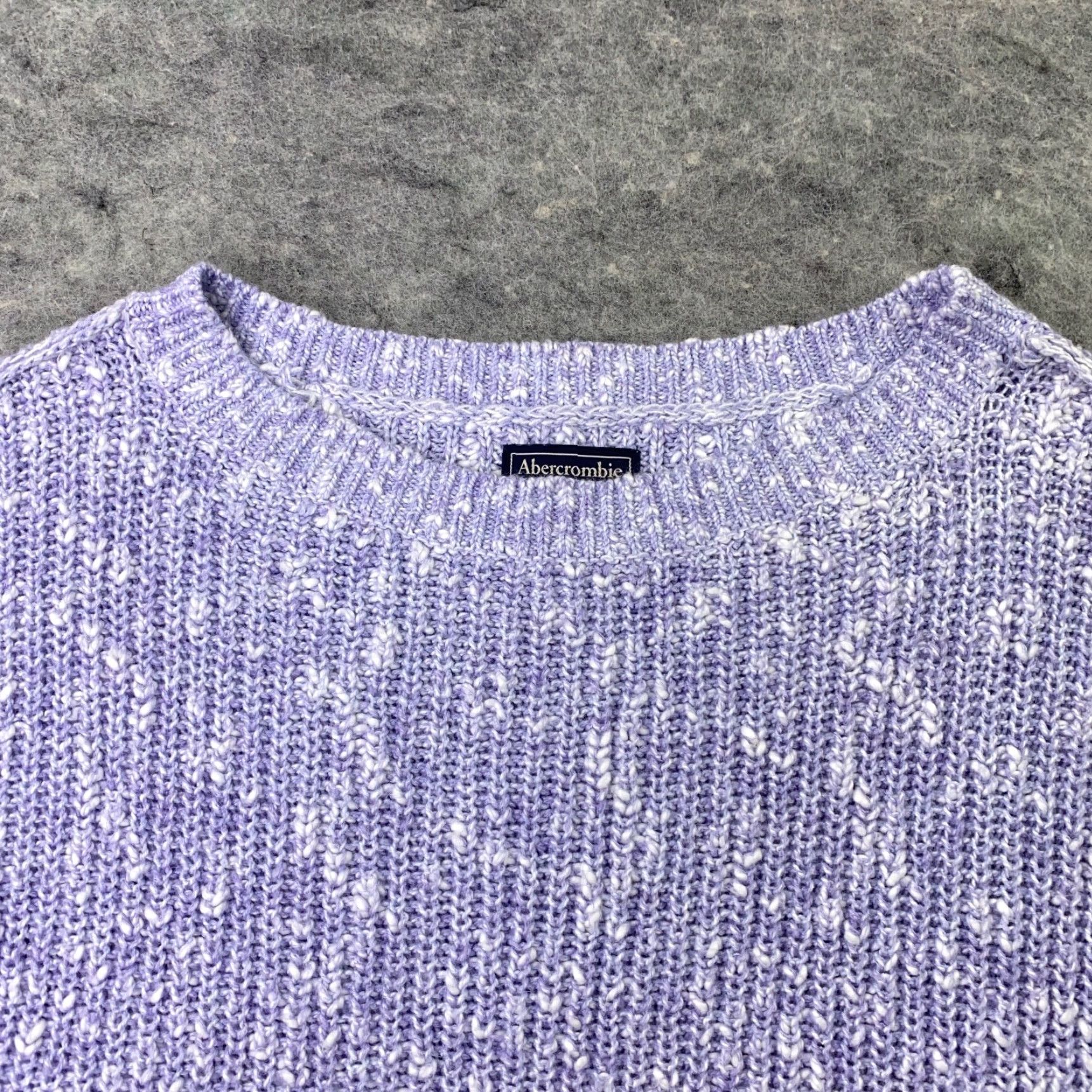 Abercrombie & Fitch Abercrombie & Fitch Sweater Womens XS Purple Knit Round Neck Cotton Linen Blend Size XS / US 0-2 / IT 36-38 - 4 Thumbnail