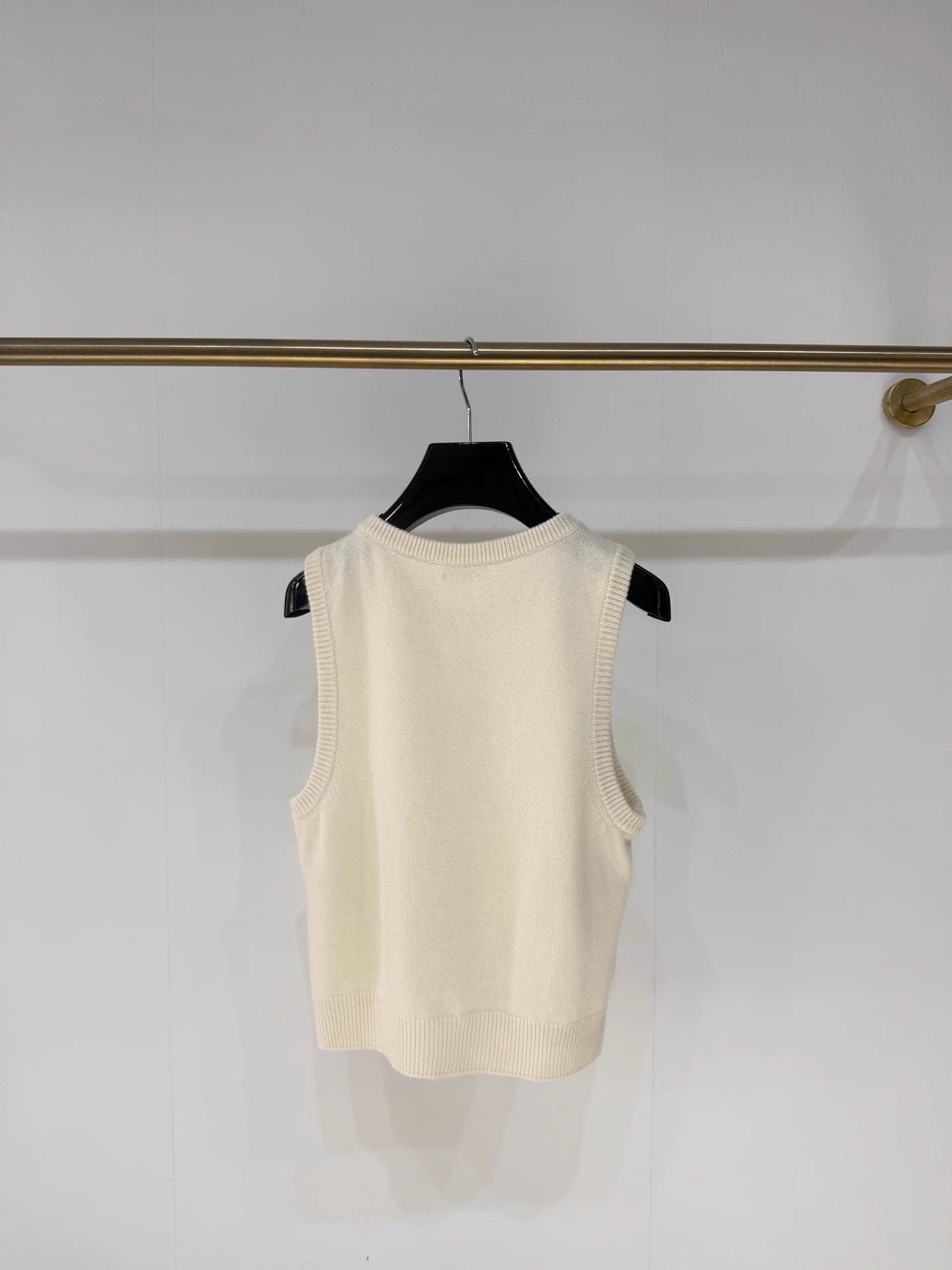 Celine Celine White Logo Jacquard Cashmere Knit Vest L Size L / US 10 / IT 46 - 6 Thumbnail