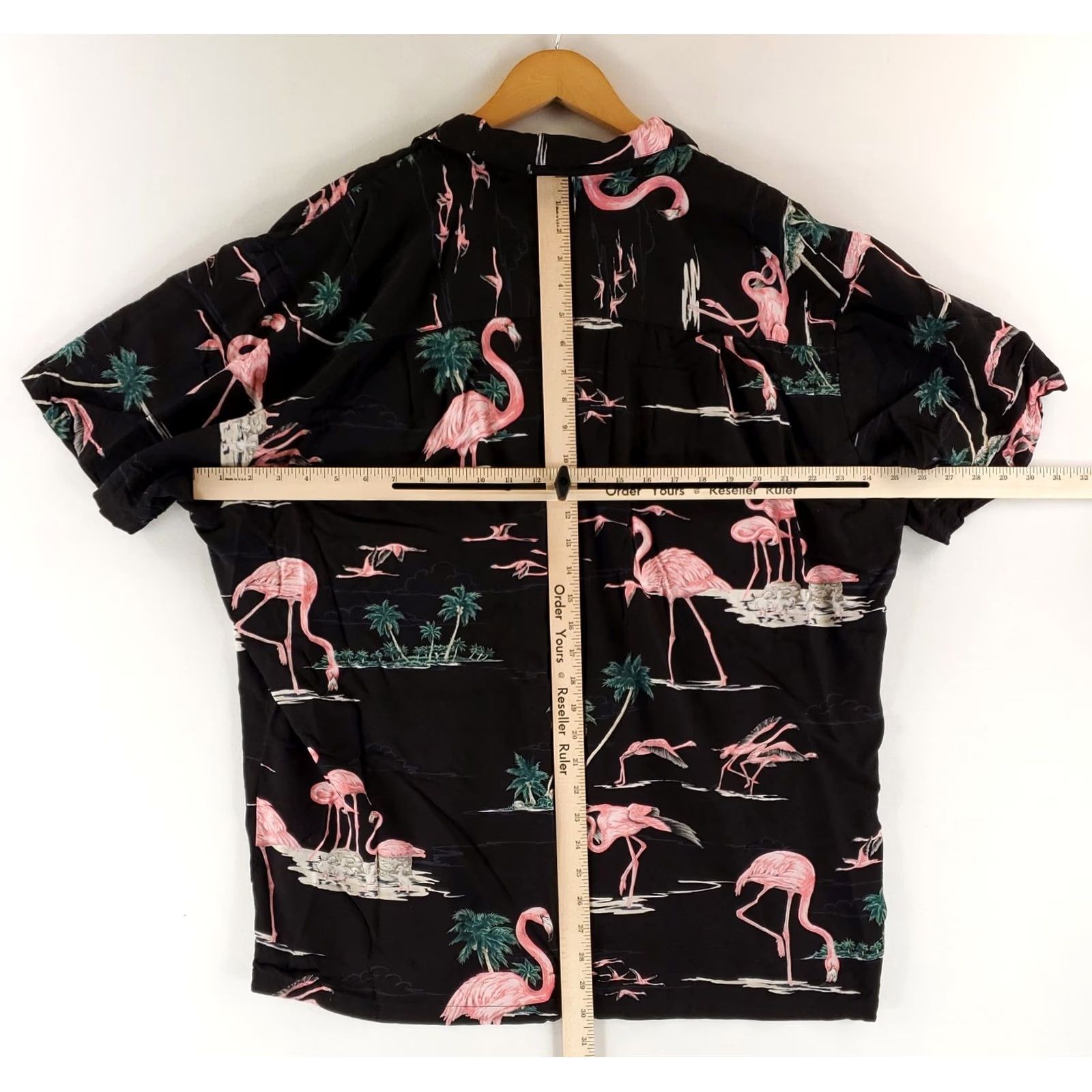 Paradise Found Paradise Found Button Up Hawaiian Shirt Short Sleeve Flamingo Black Mens XXL Size US XXL / EU 58 / 5 - 8 Thumbnail