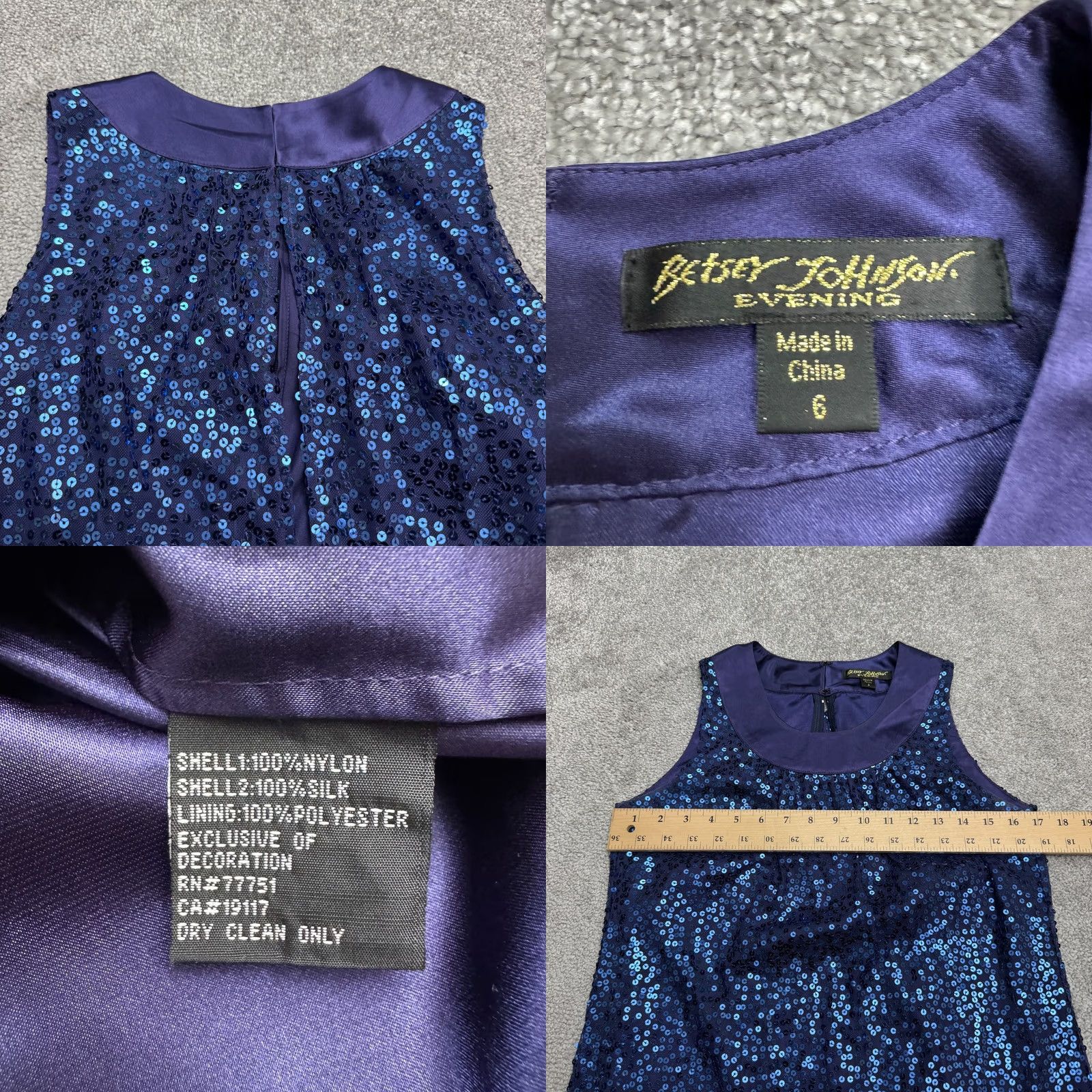 Betsey Johnson Betsey Johnson Satin Evening Sequin Sparkle Shift Dress Women 6 Blue Size M / US 6-8 / IT 42-44 - 8 Thumbnail