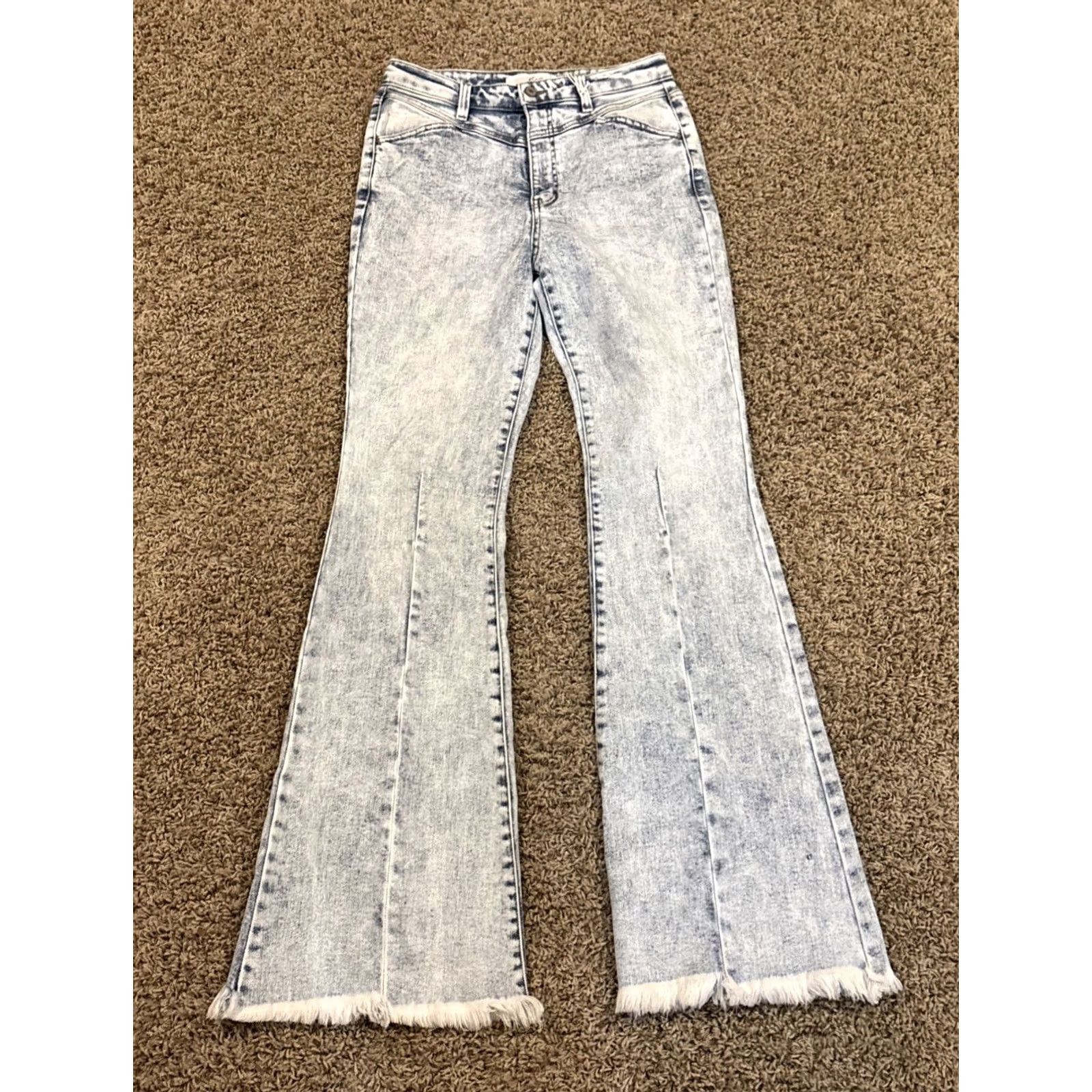 Vintage NWT KanCan Jeans Blue Stonewash High-rise Flared 11/29x34 80s 90s Vintage-Inspired Womens Jeans Kansan? (note: keep as KanCan) Size 32" / US 10 / IT 46 - 3 Thumbnail