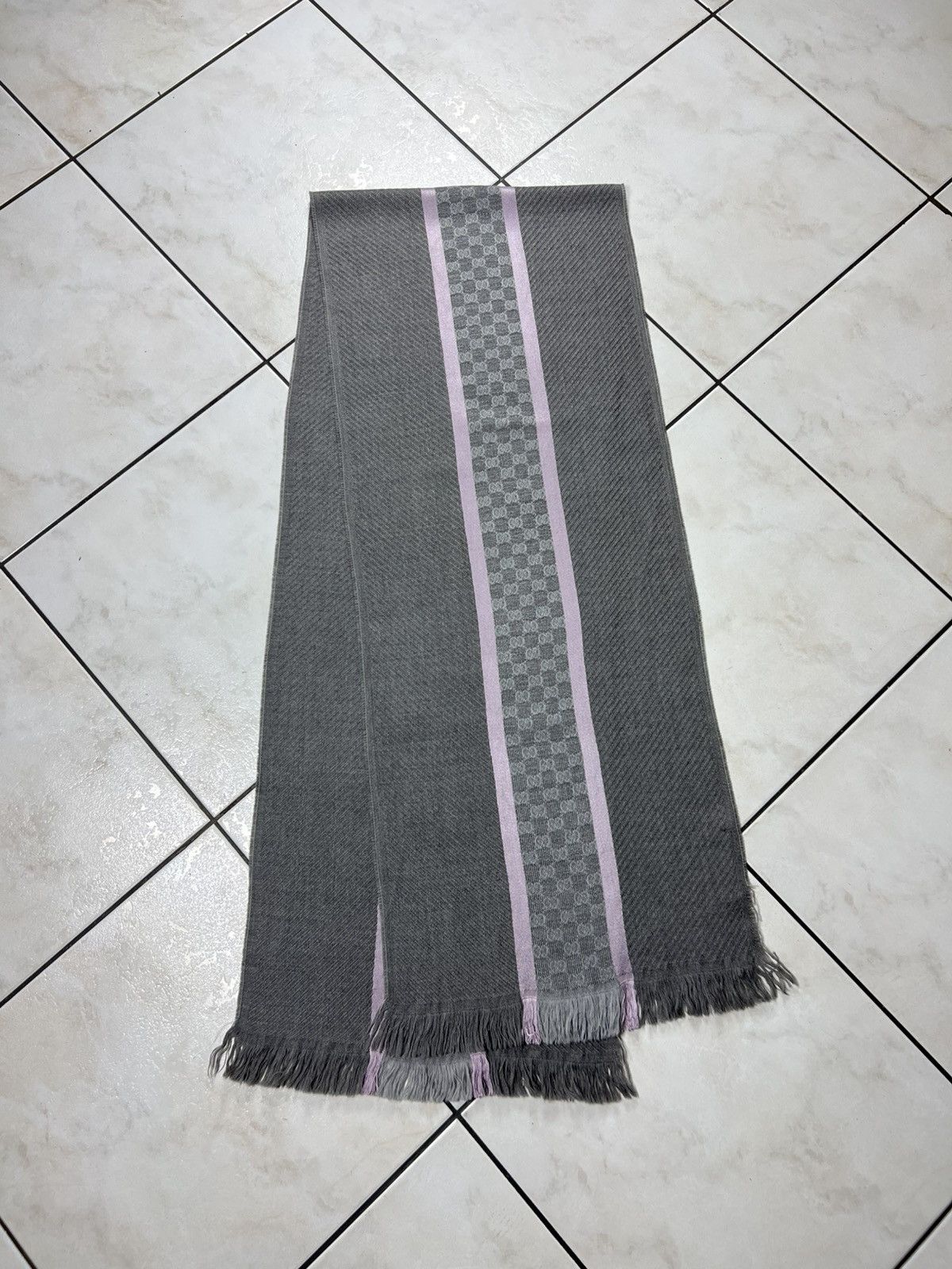 Gucci Gucci Tom Ford wool silk muffler scarf monogram stripe logo Size ONE SIZE - 16 Thumbnail