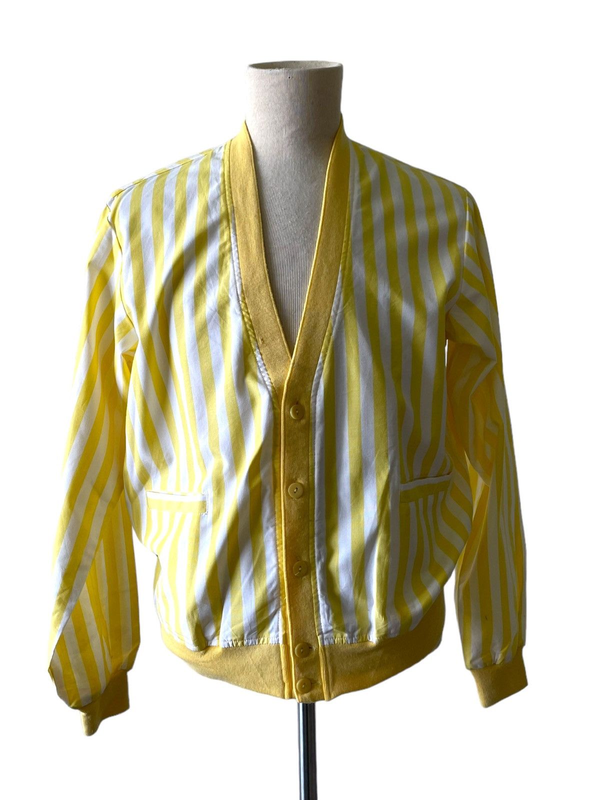 image of Mcgregor x Vintage Mc Gregor Cardigan Yellow Stripes, Men's (Size Large)