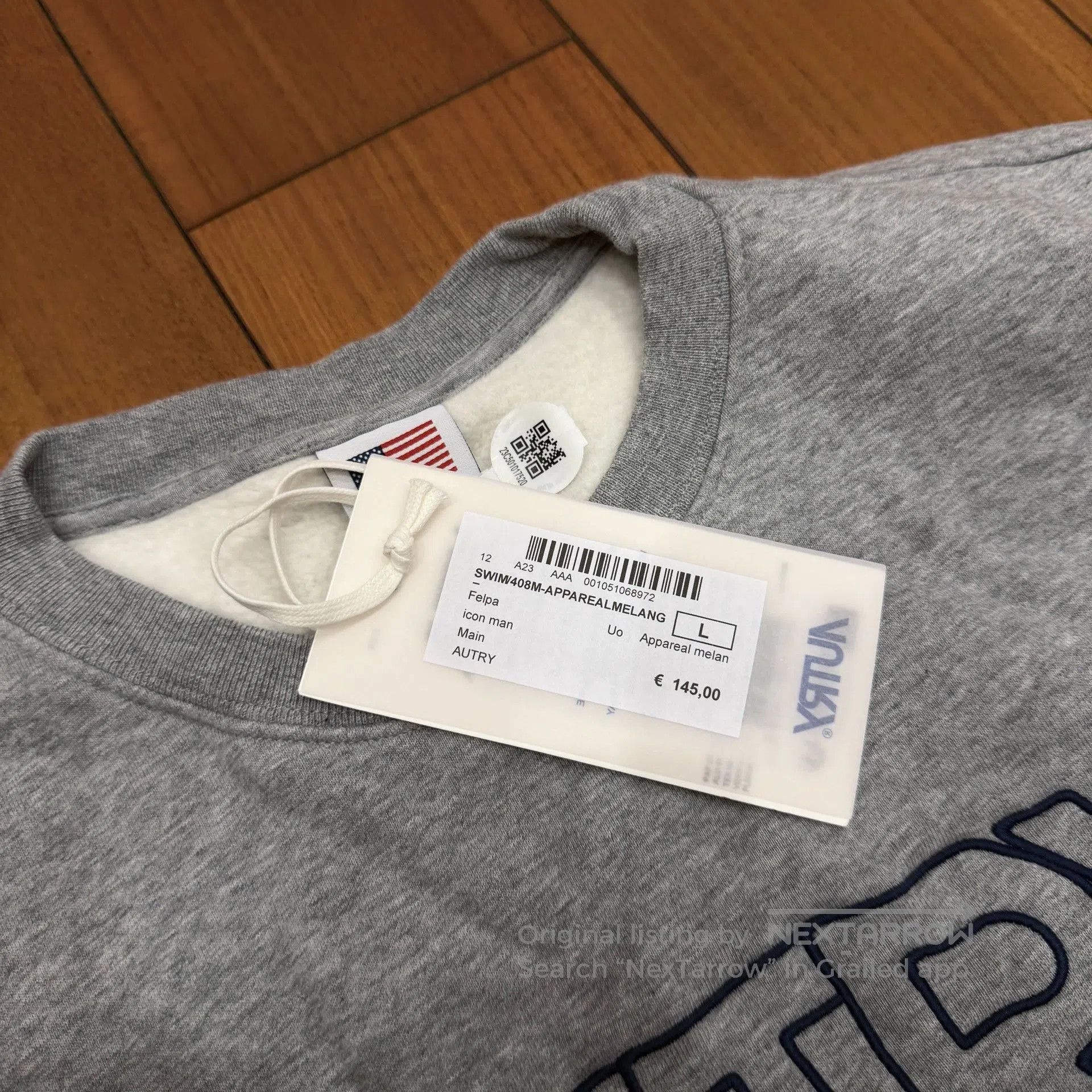 AUTRY Autry Gray Crewneck Sweatshirt. Size US L / EU 52-54 / 3 - 4 Thumbnail