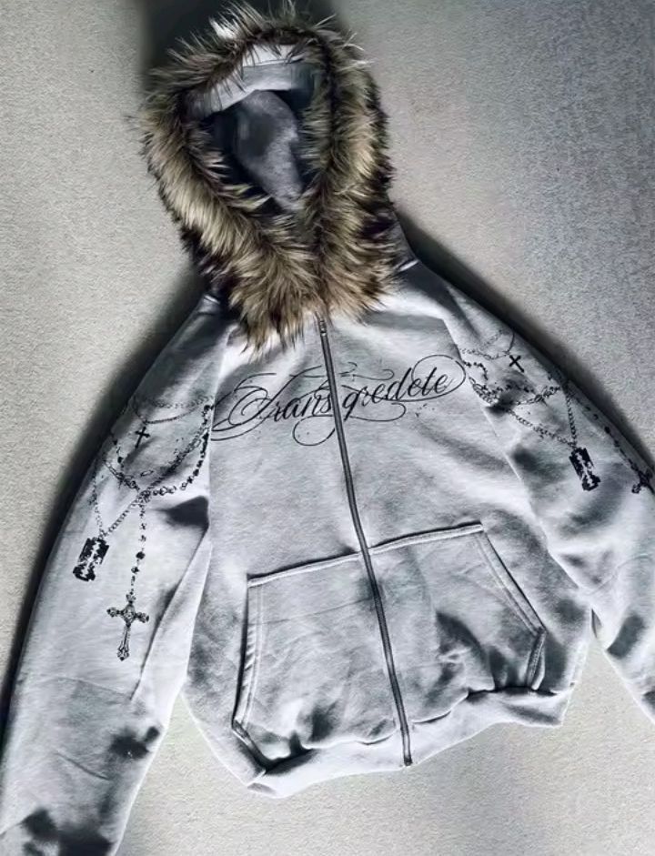 Other Gothic Punk Hooded Jacket Size S / US 4 / IT 40 - 3 Thumbnail