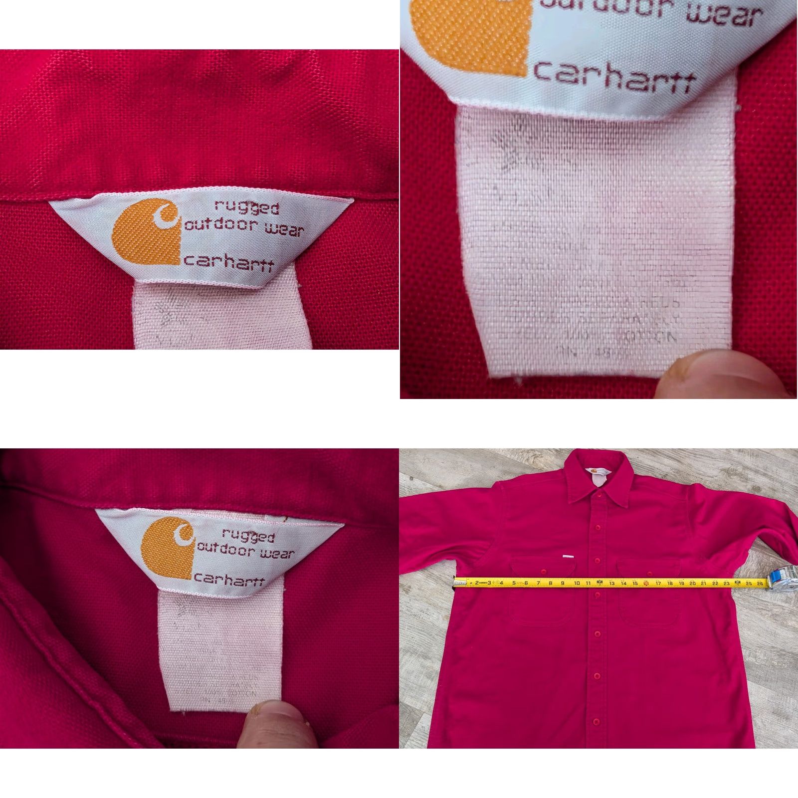 Carhartt VINTAGE Carhartt Rugged Work Shirt Red Heavyweight Canvas Button-Up L Mens 46" Chest 31.5" Length Made in USA 90s Union Made Size US L / EU 52-54 / 3 - 8 Thumbnail