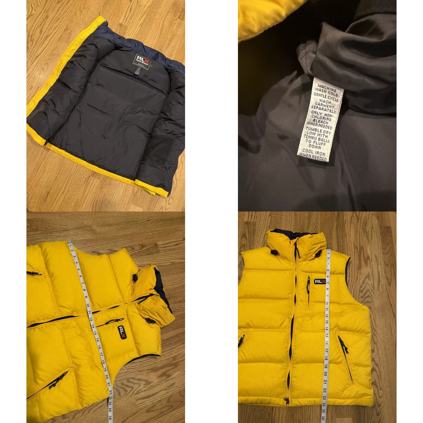 RLX Ralph Lauren VINTAGE RLX Polo Sport Down Puffer Vest Jacket Women’s Large Yellow Vest Puffer Zip Logo Size L / US 10 / IT 46 - 8 Thumbnail